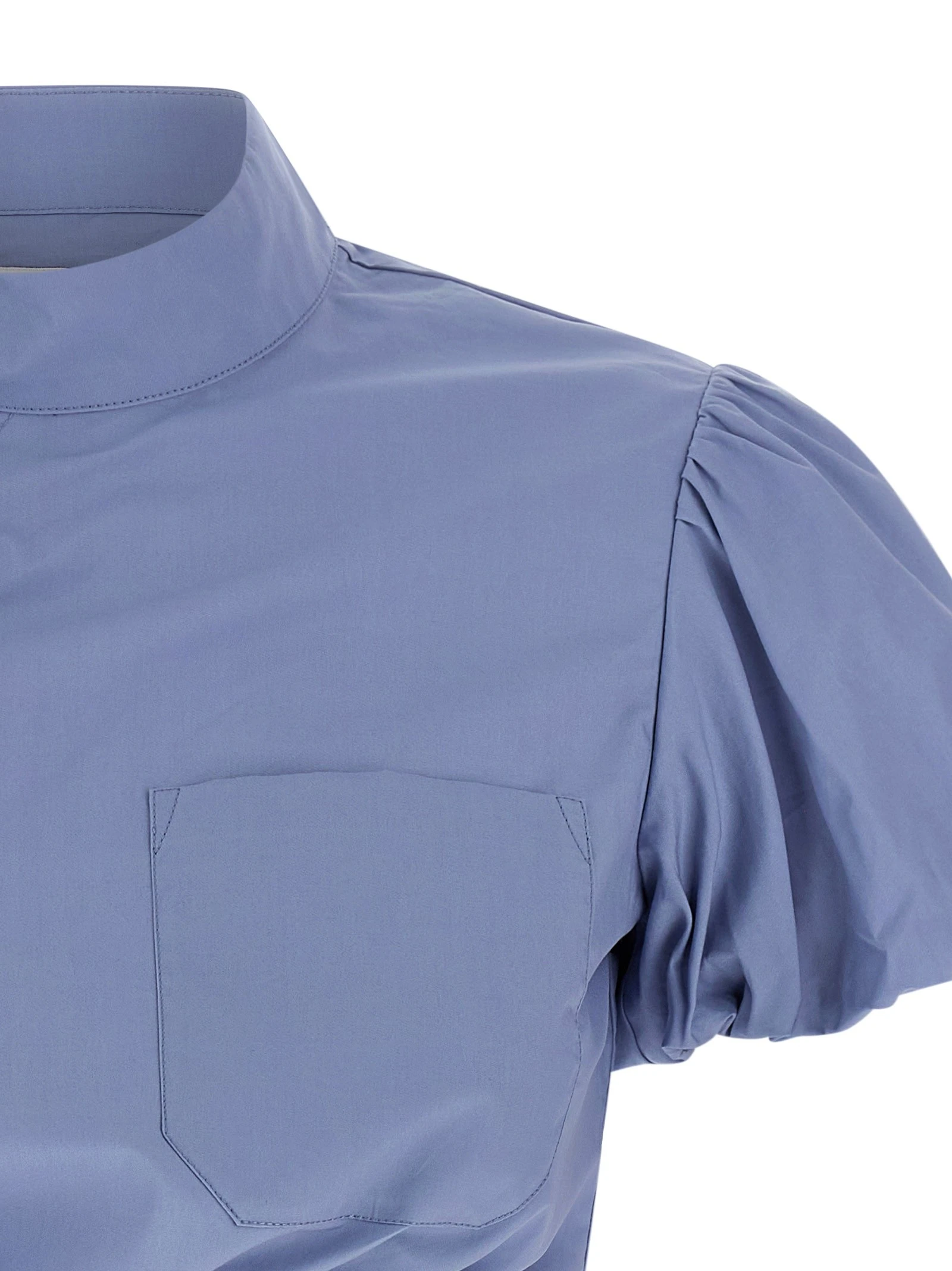 'Blue Cotton Tie Side' top