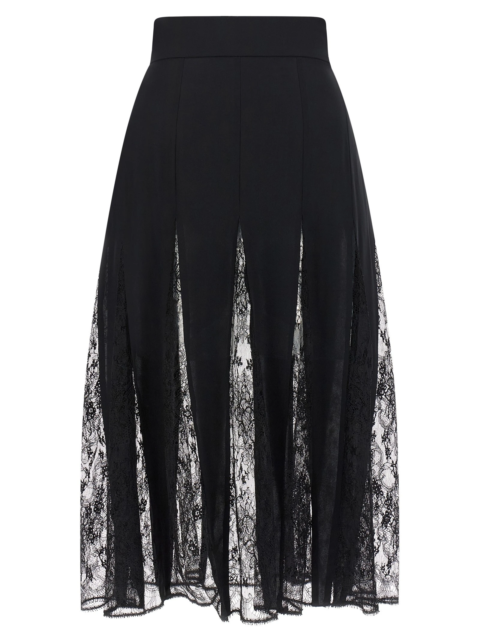 Charmeuse skirt with lace