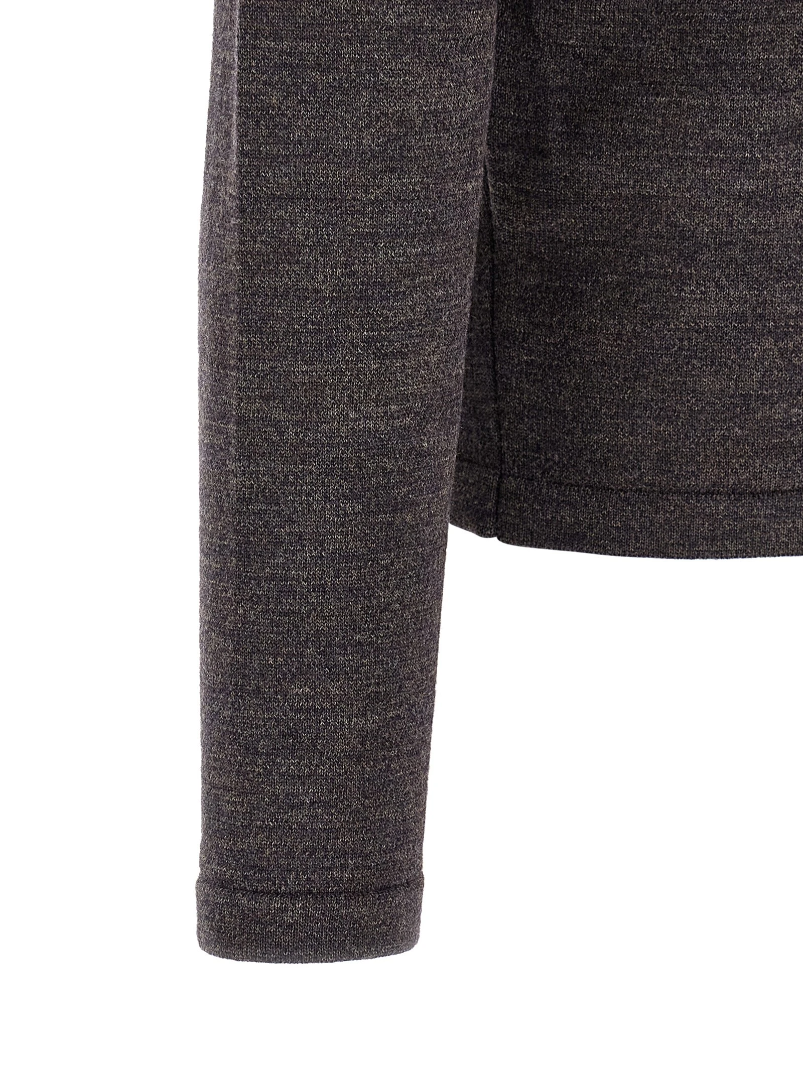 Mouliné wool polo shirt