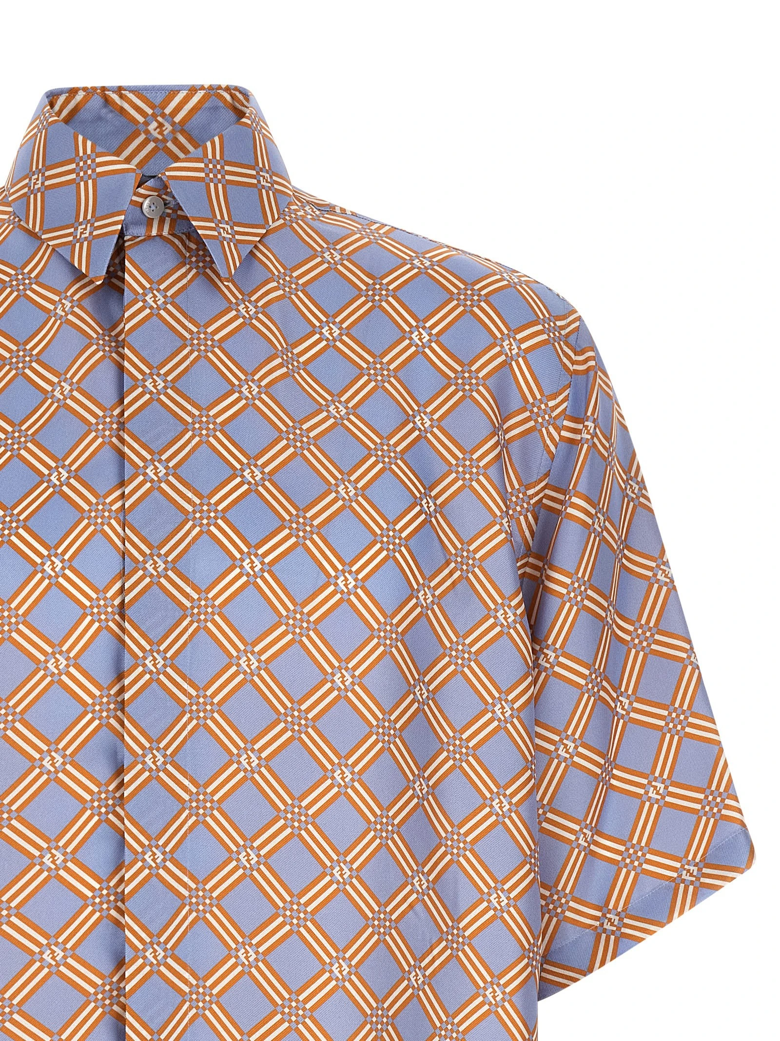 'Net' print silk shirt