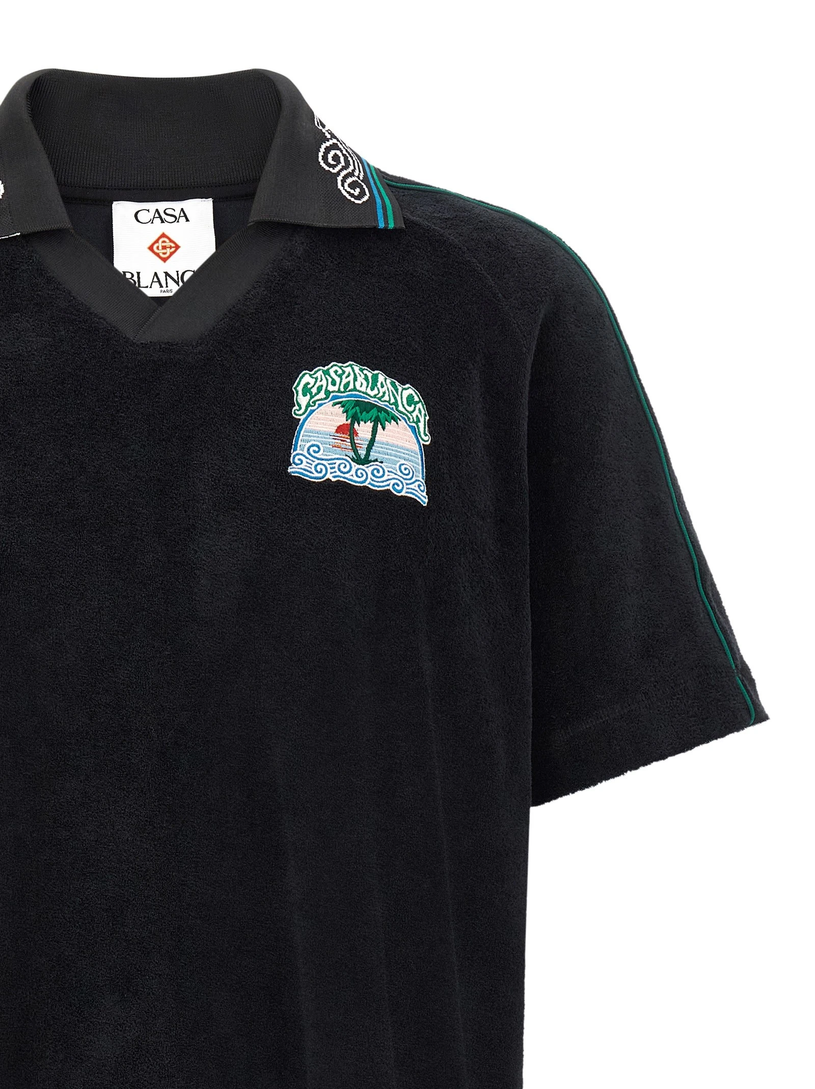'Towelling' jacquard polo shirt