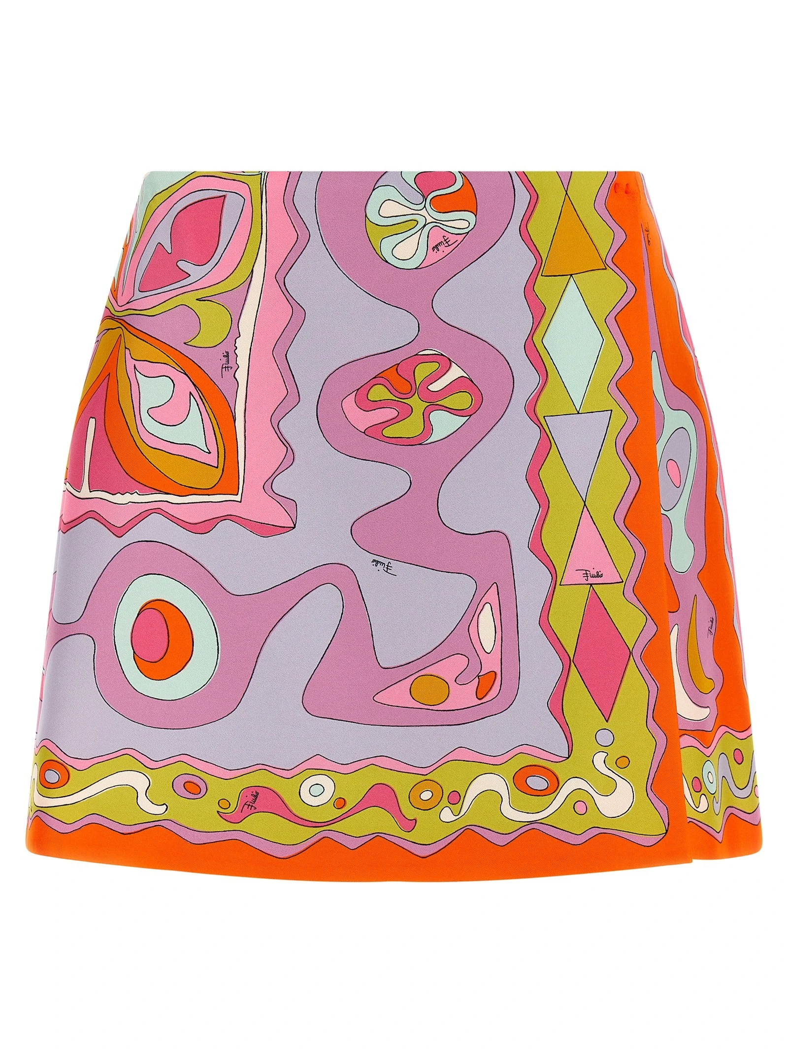 'Angoli' print twill skirt