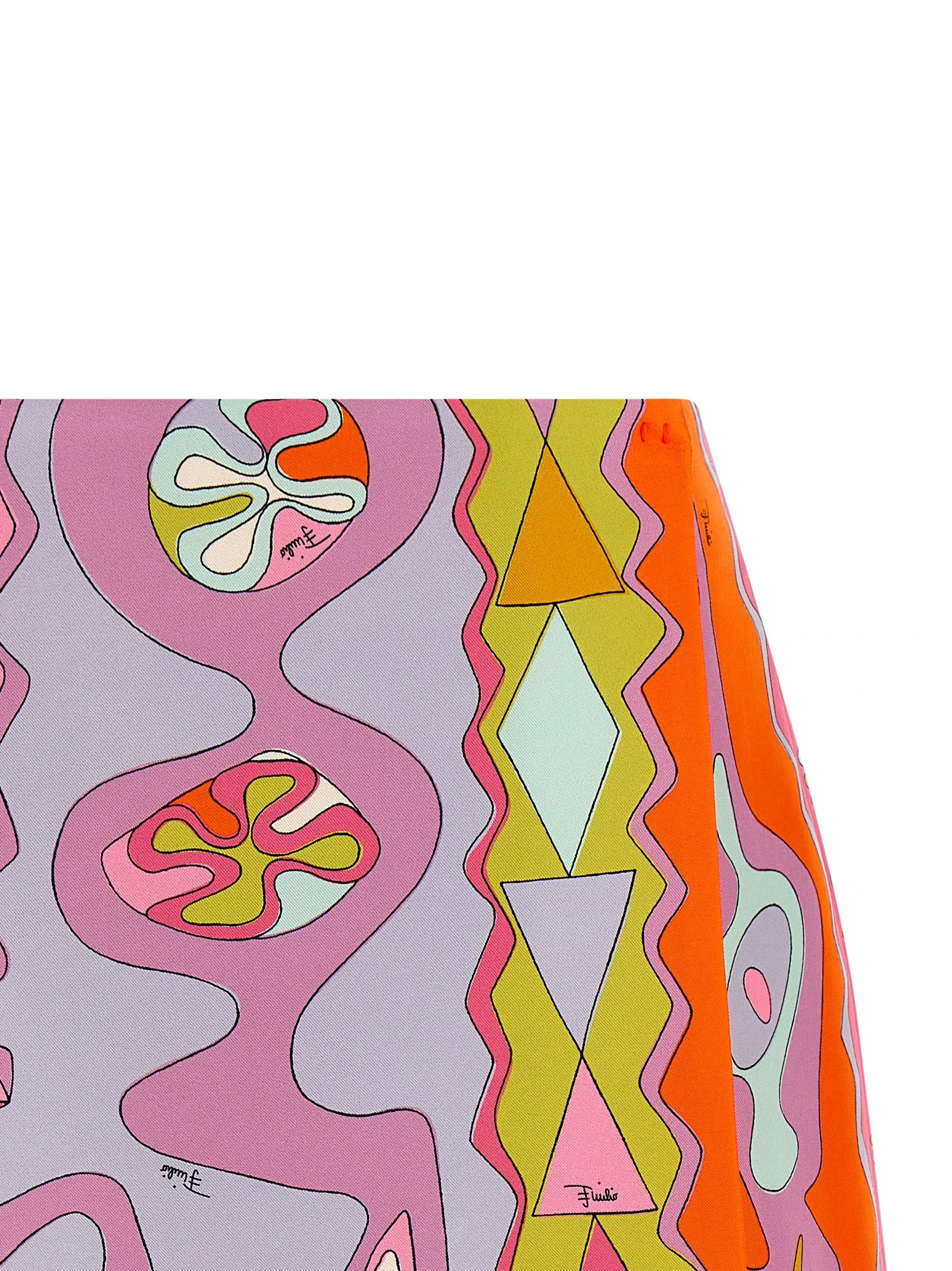 'Angoli' print twill skirt