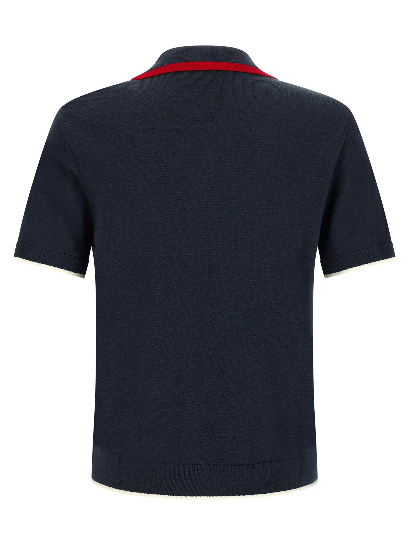 Knit polo shirt with zip