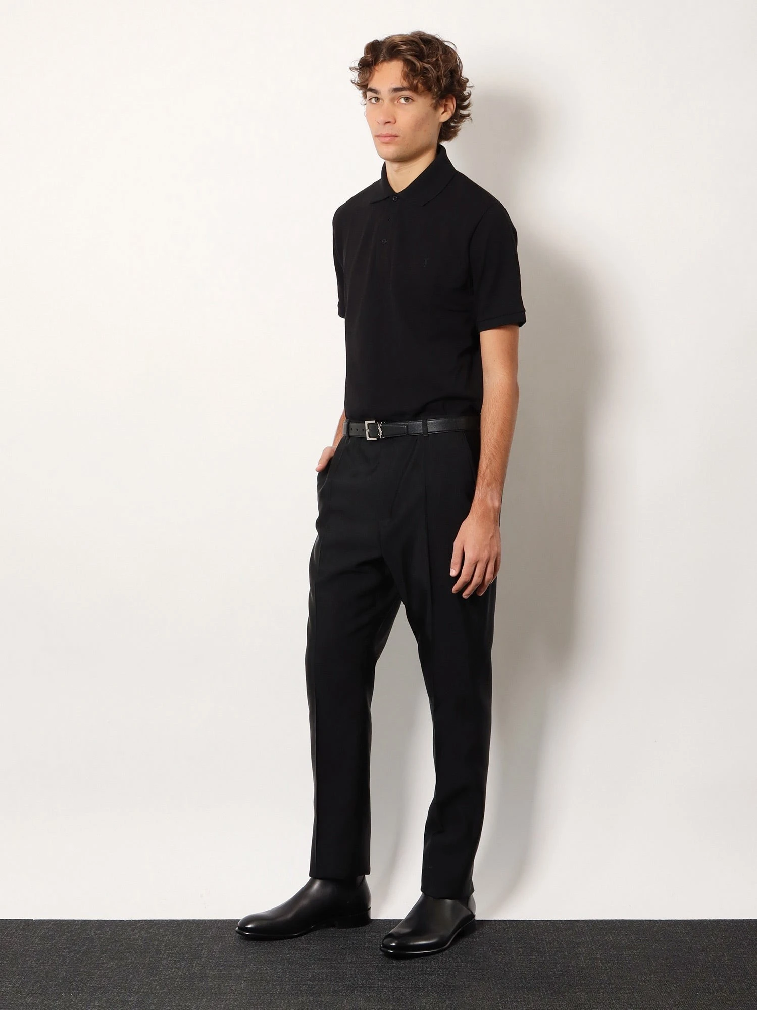 Cotton blend polo shirt with Cassandre embroidery