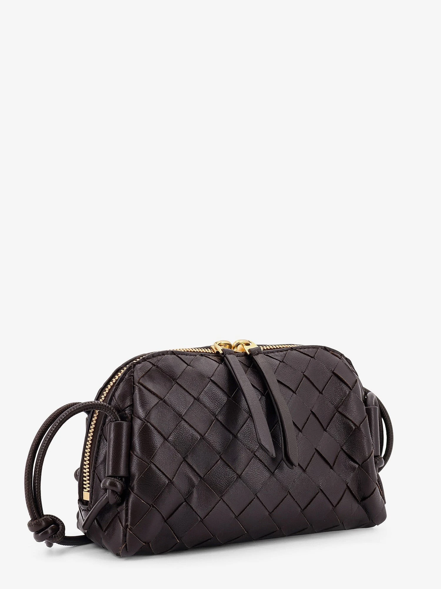 Leather clutch with Intrecciato Concert motif