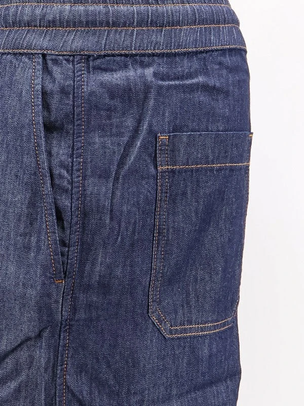 Jeans with adjustable drawstring