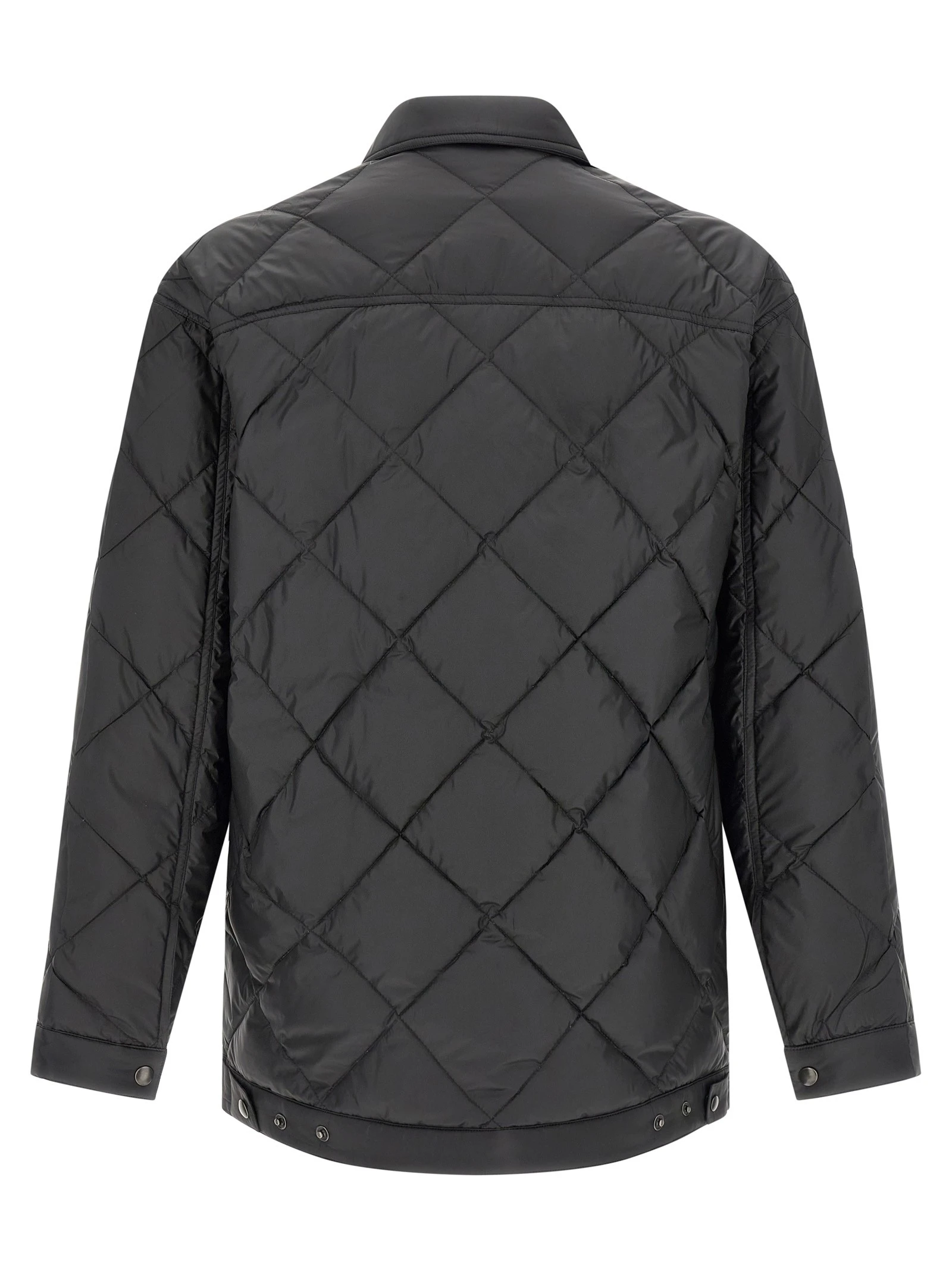 Quilted down jacket with logo