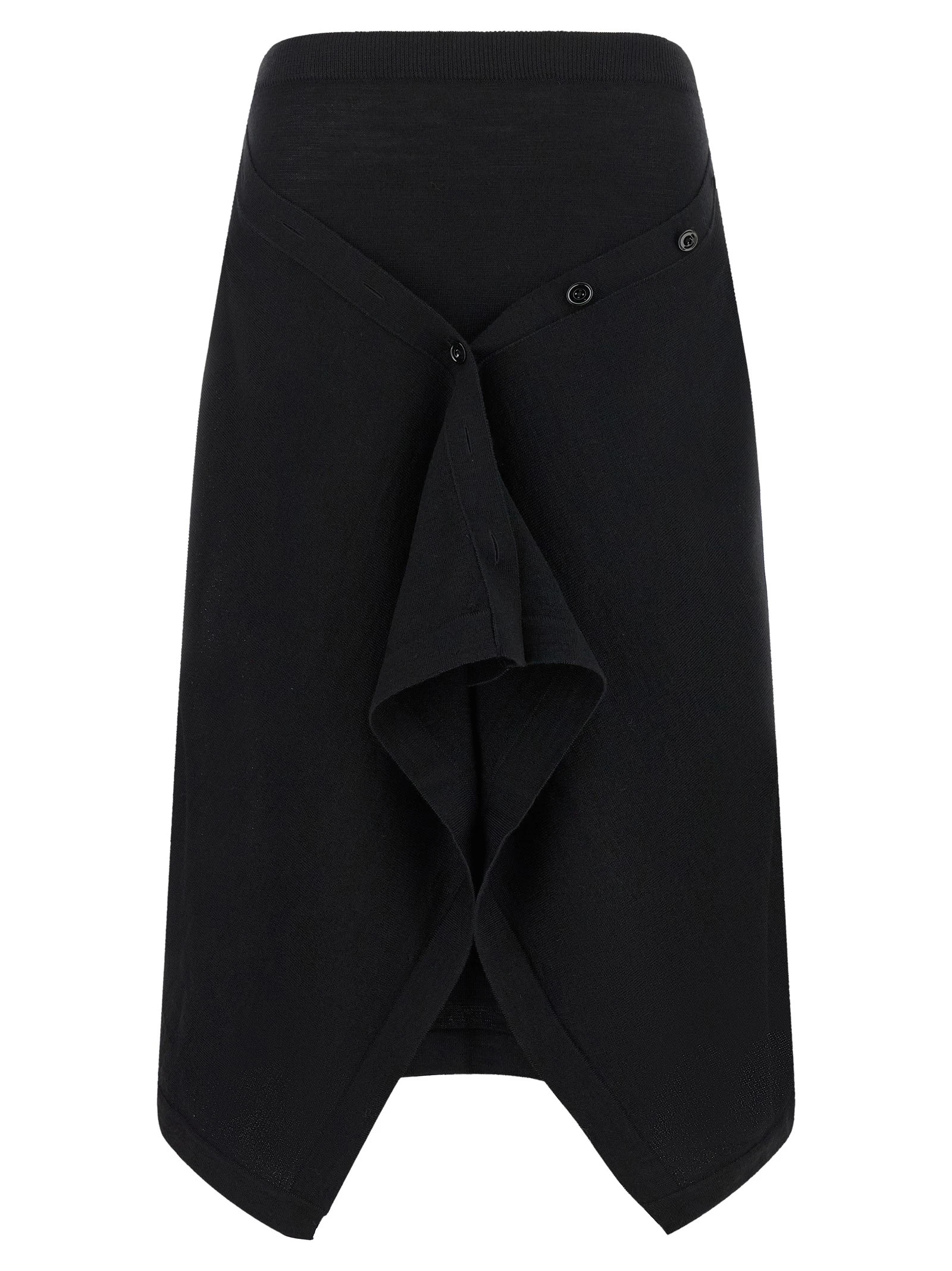 Button asymmetrical skirt