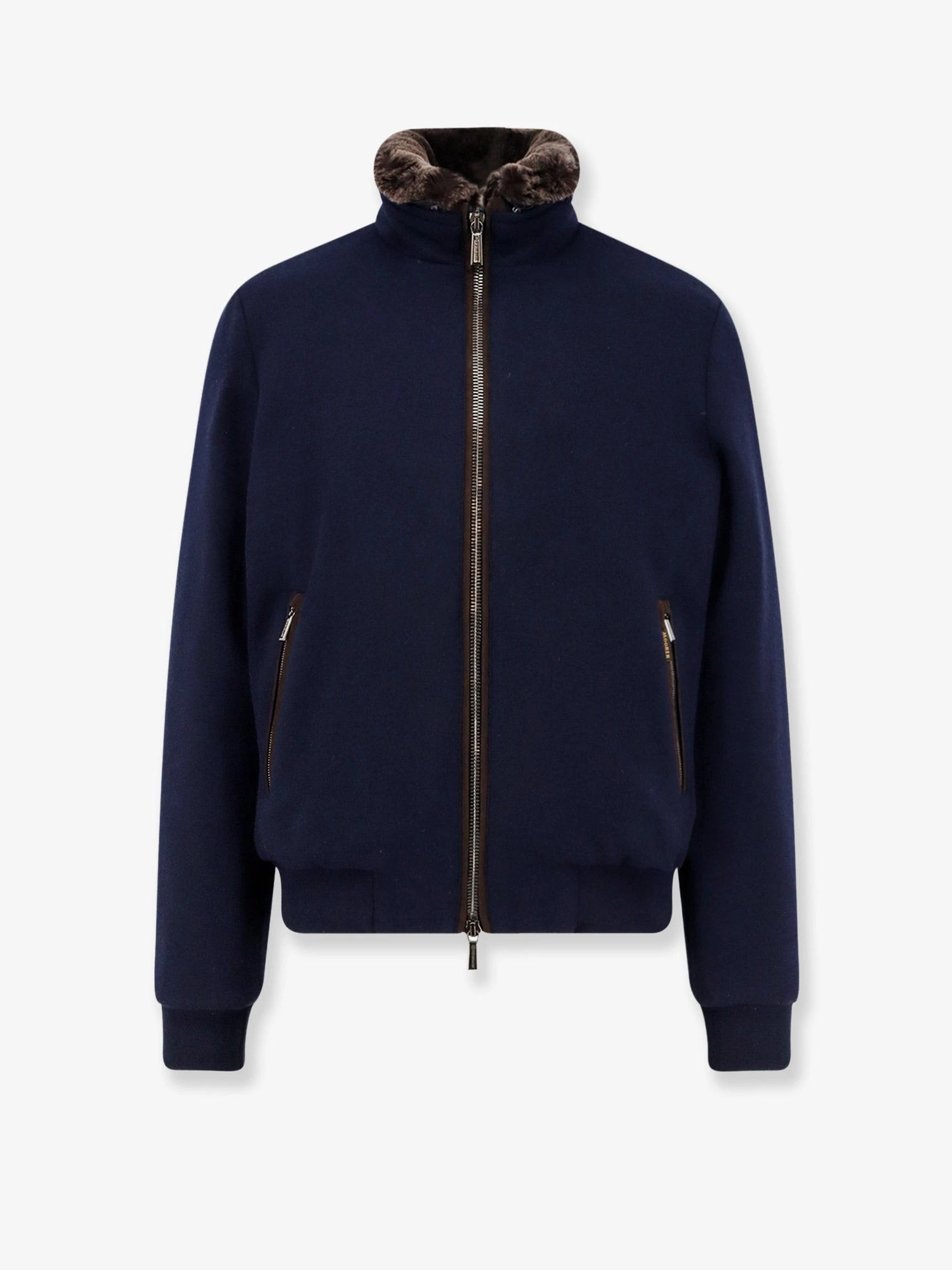 Bellati-Mrw wool and cashmere jacket with fur detail