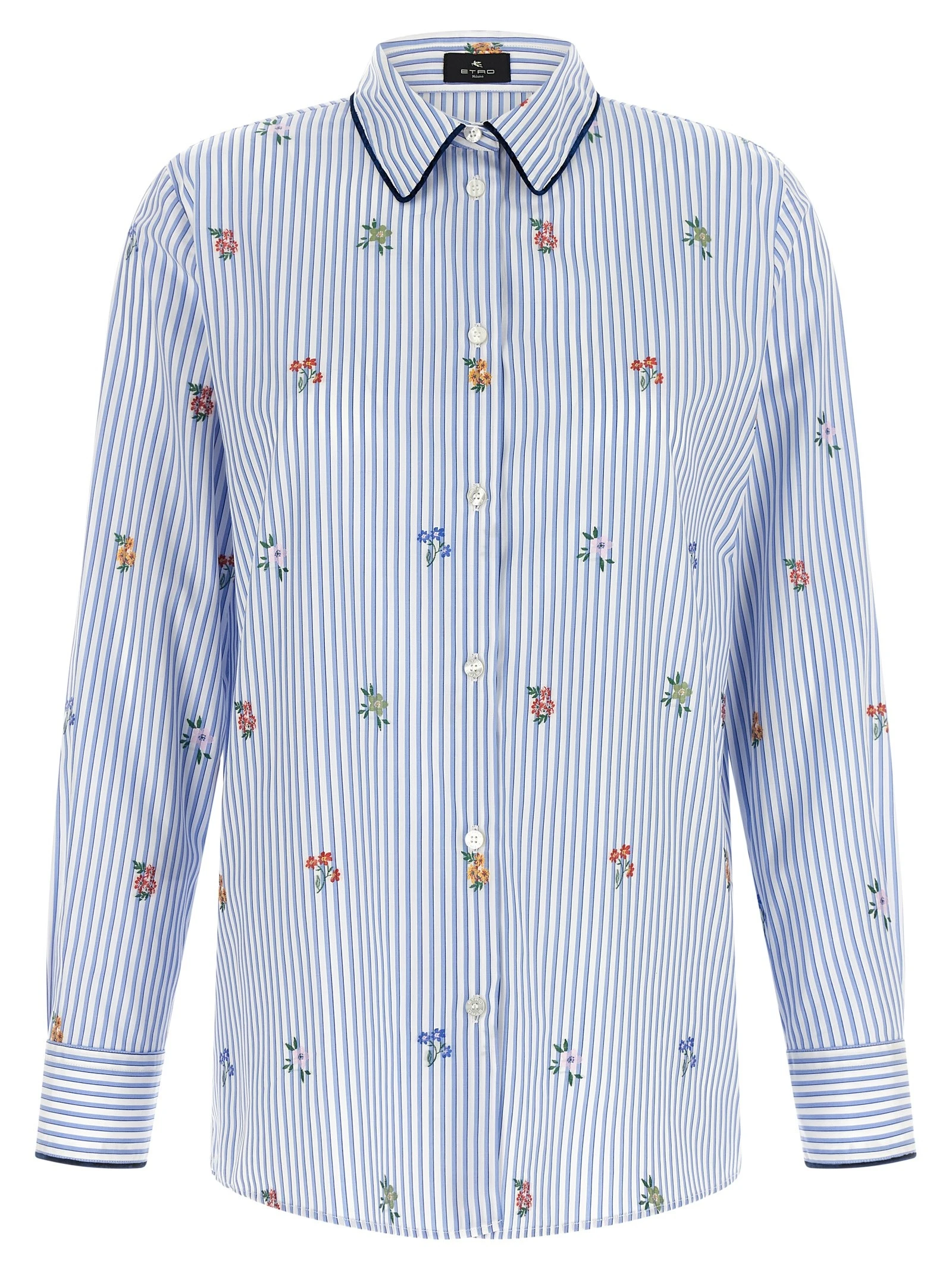 Floral embroidery shirt