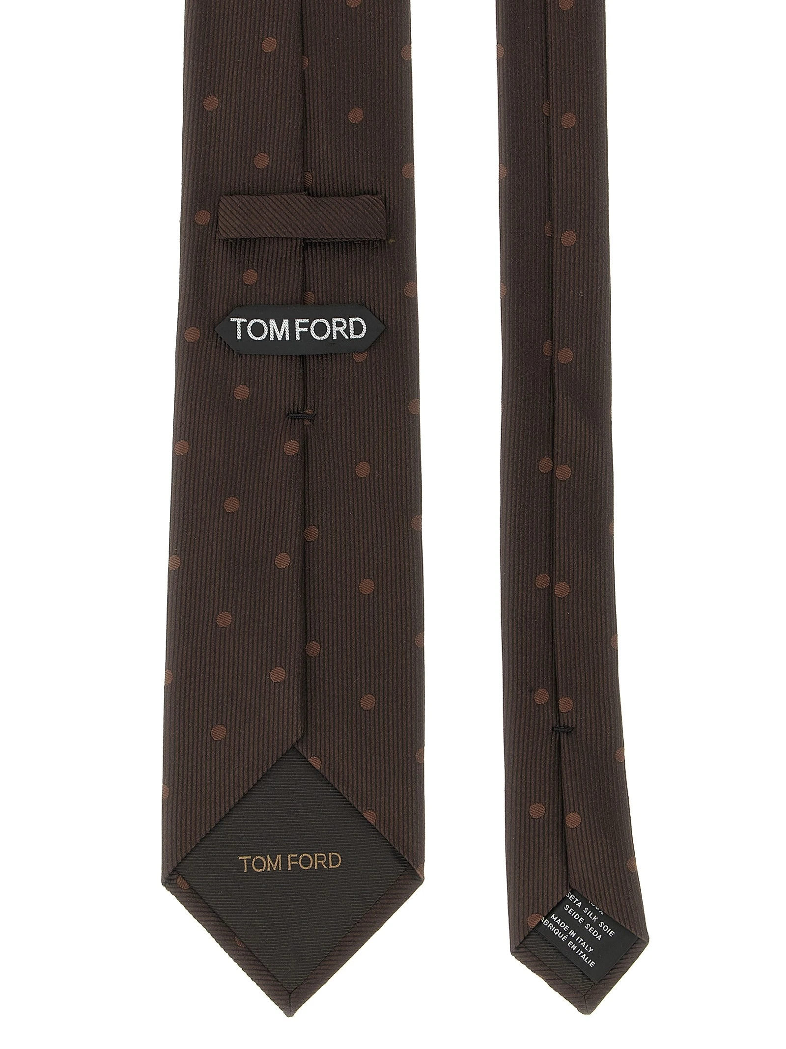 Polka dot silk tie