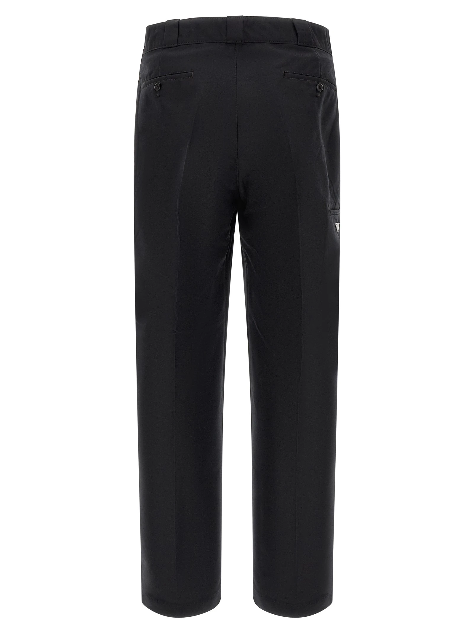 Canvas pants with pleat