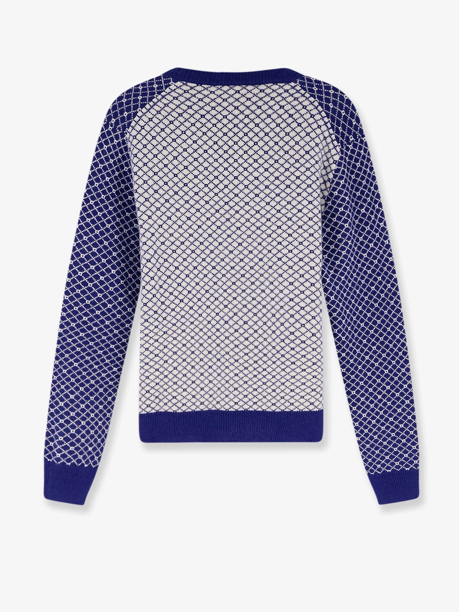 Wool sweater with bicolor pattern