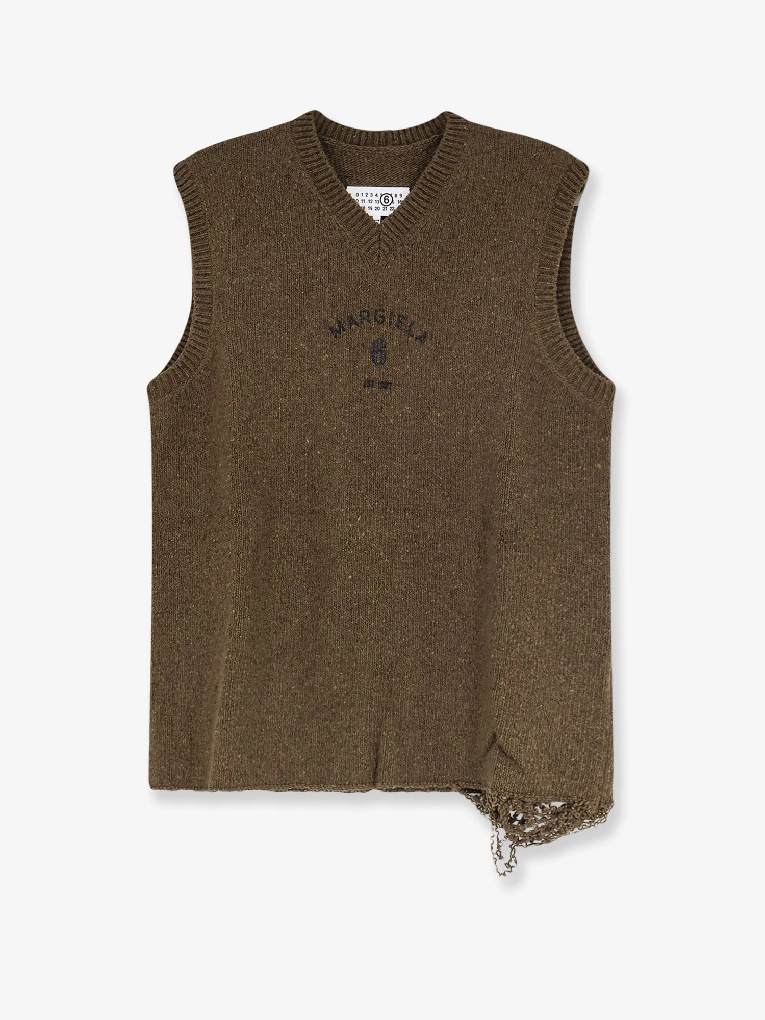 Wool blend vest with used effect