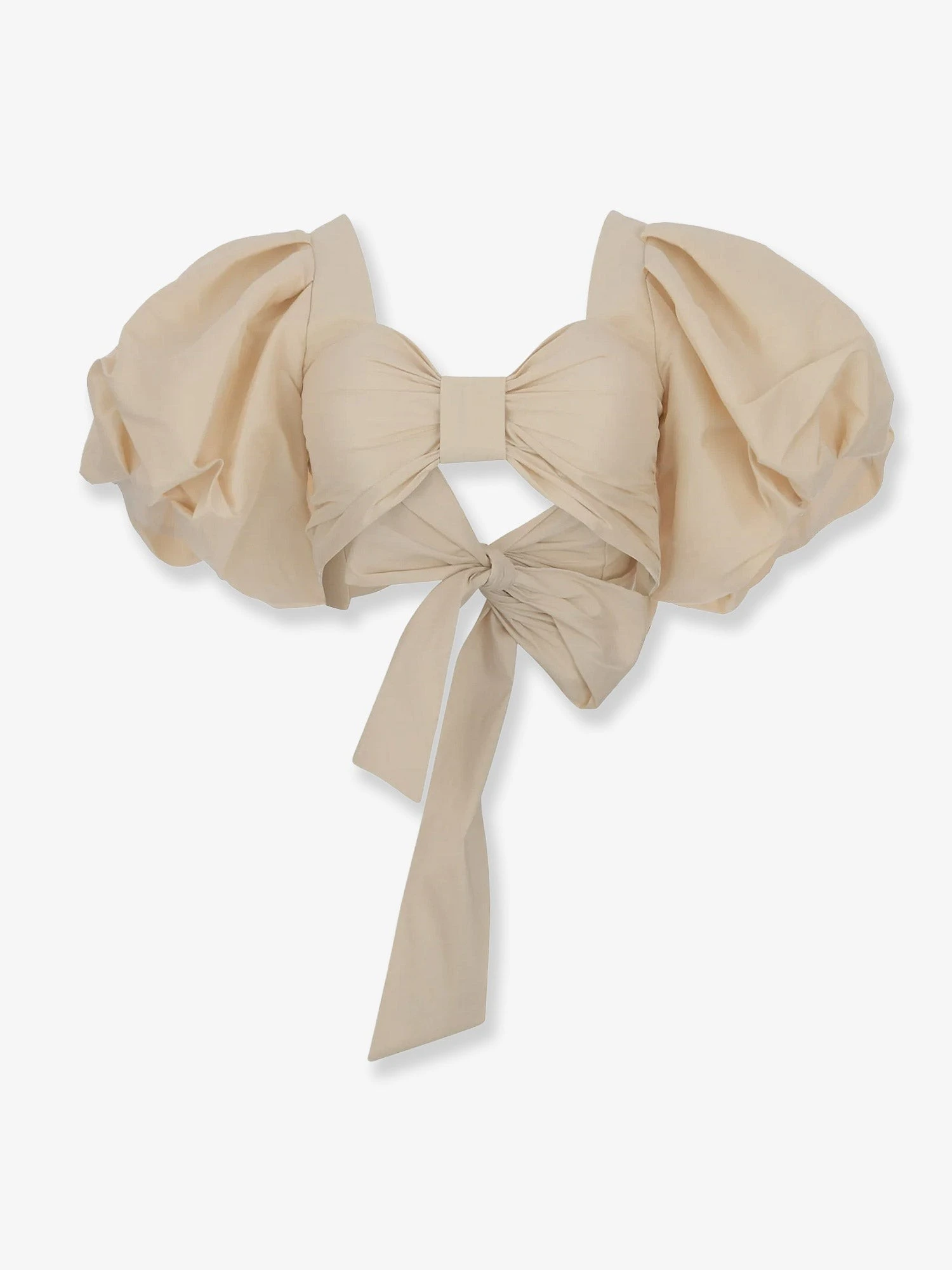 Cropped shantung effect fabric top