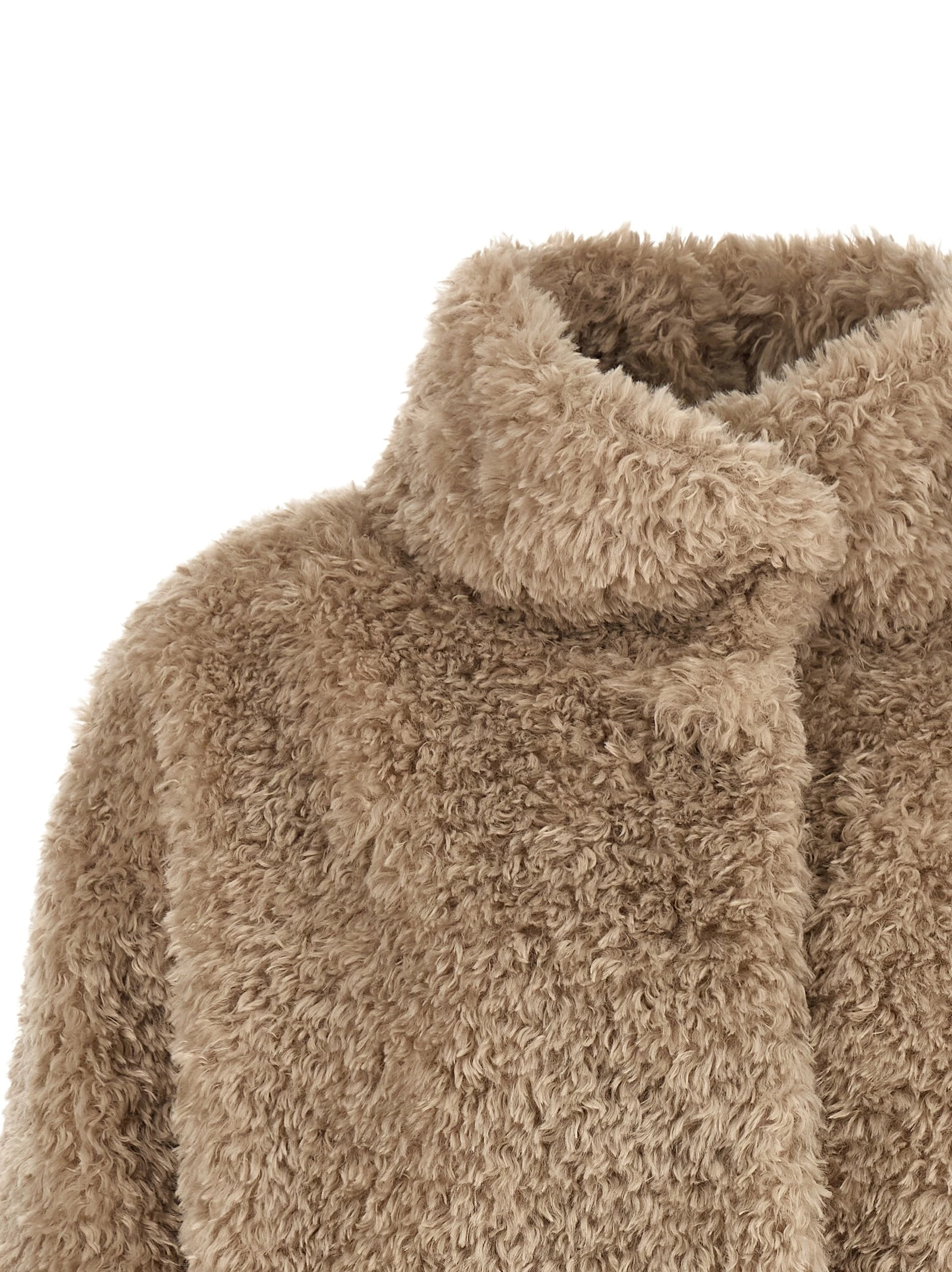 Curled shearling effect coat