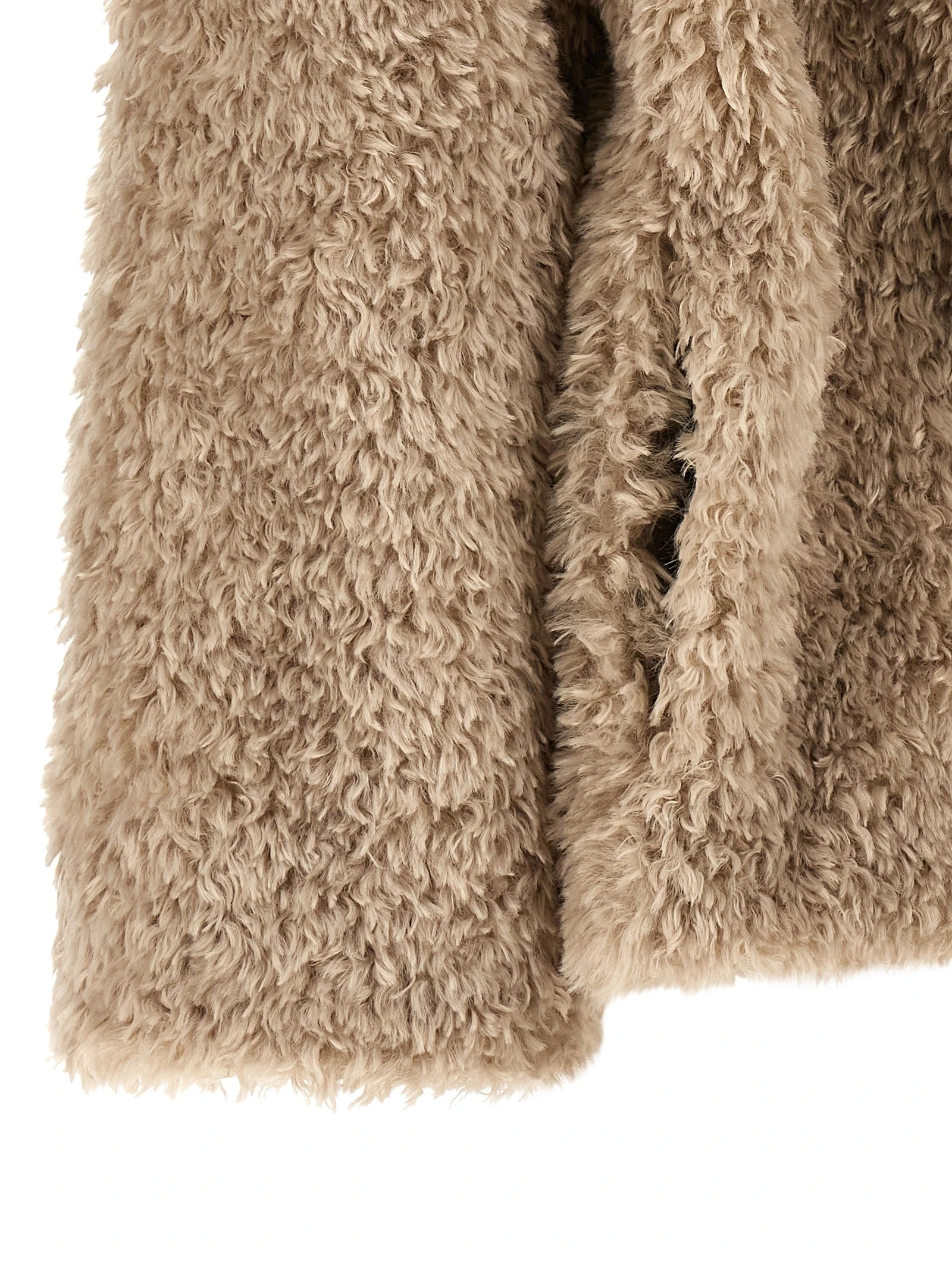 Curled shearling effect coat