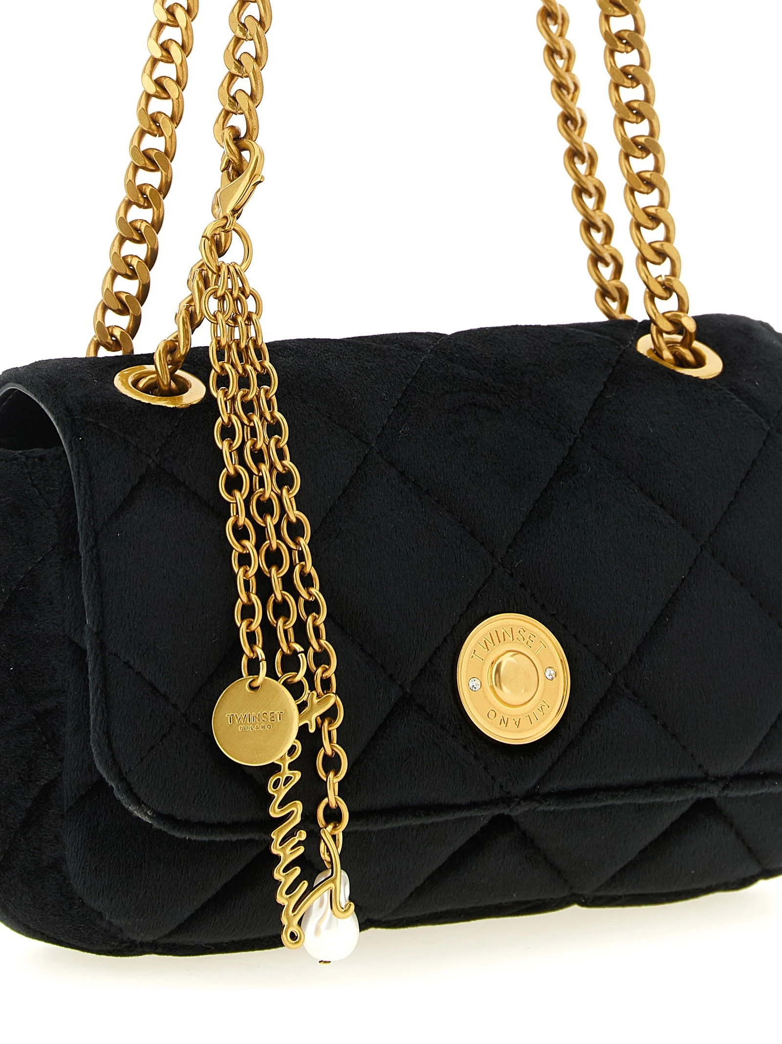 Shaved velvet shoulder strap