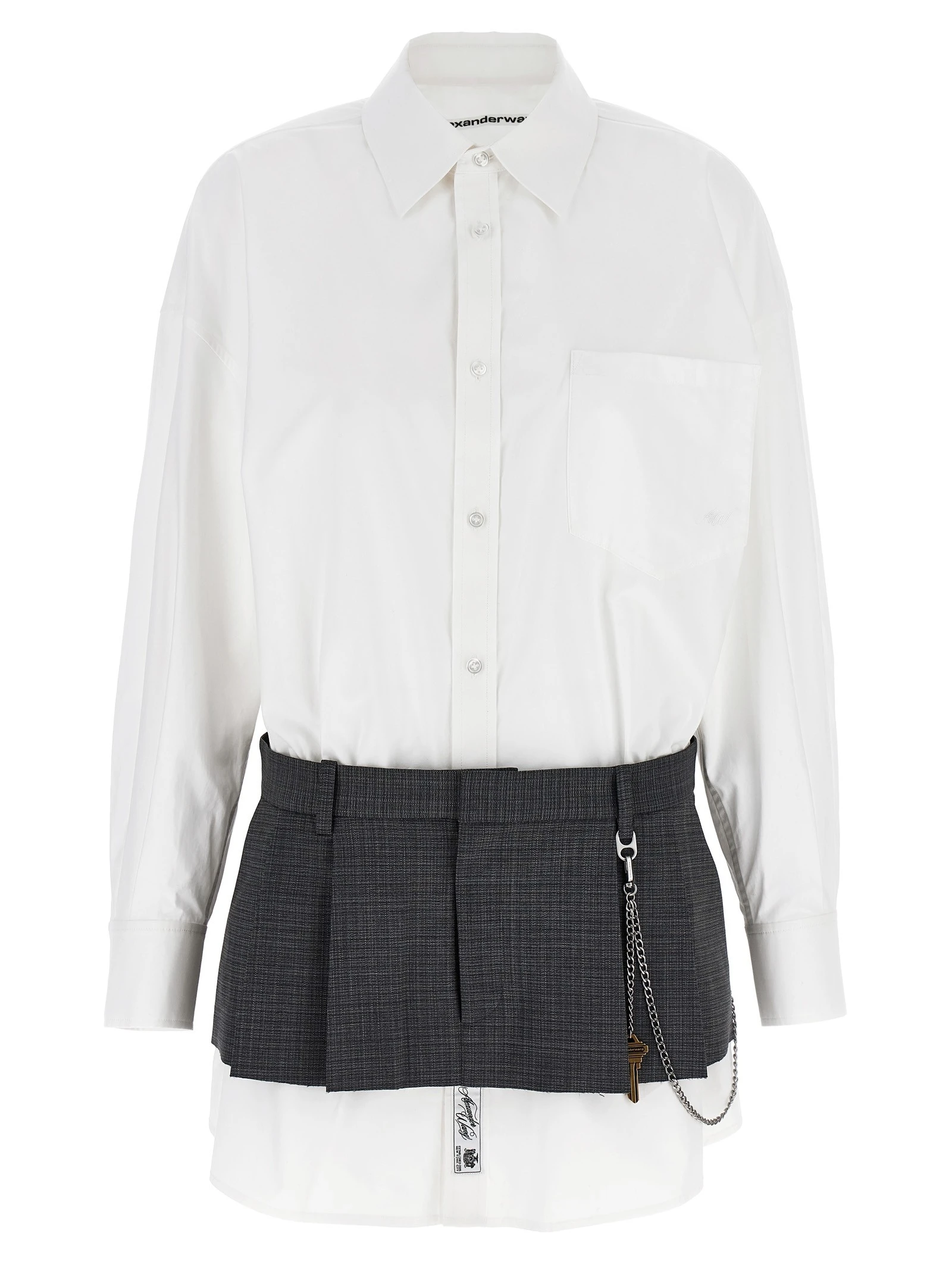 'Pre-Styled Shirt Dress W Chain' dress