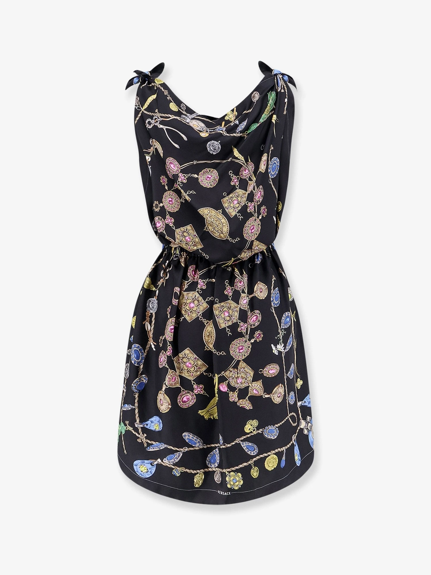 Printed silk twill midi dress