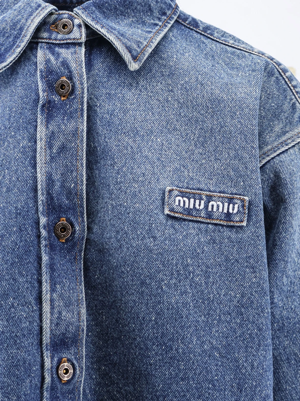 Denim shirt with Logo Patch