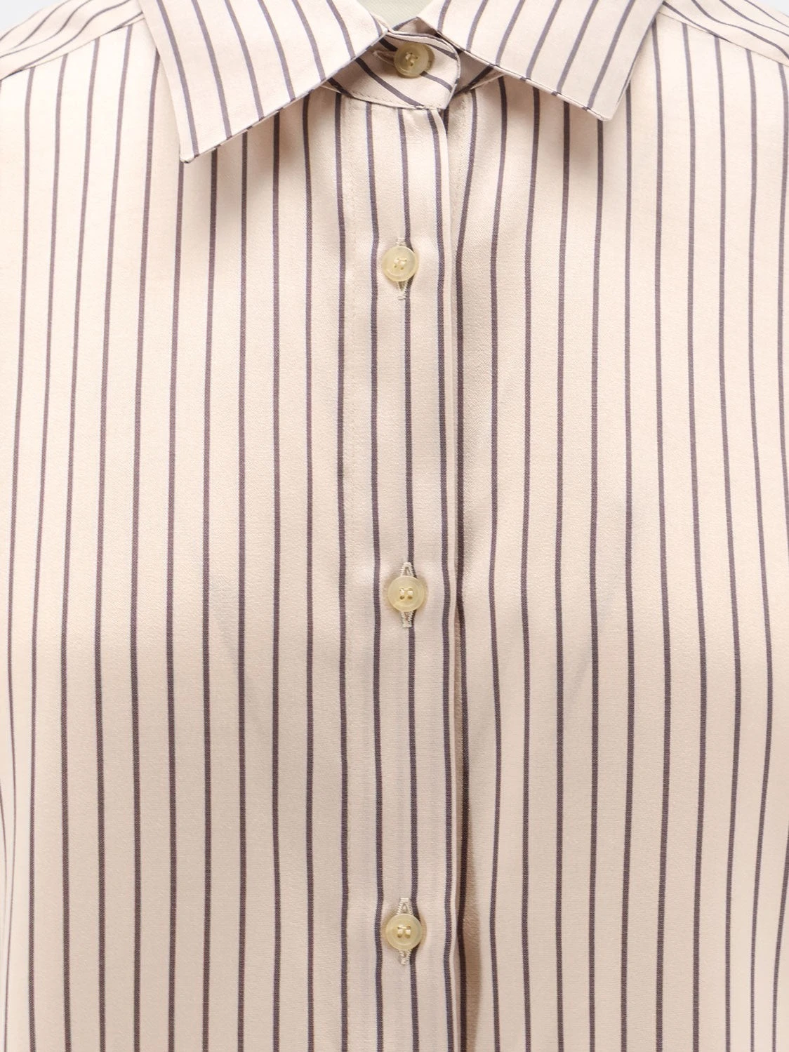 Oversize striped lyocell and silk shirt