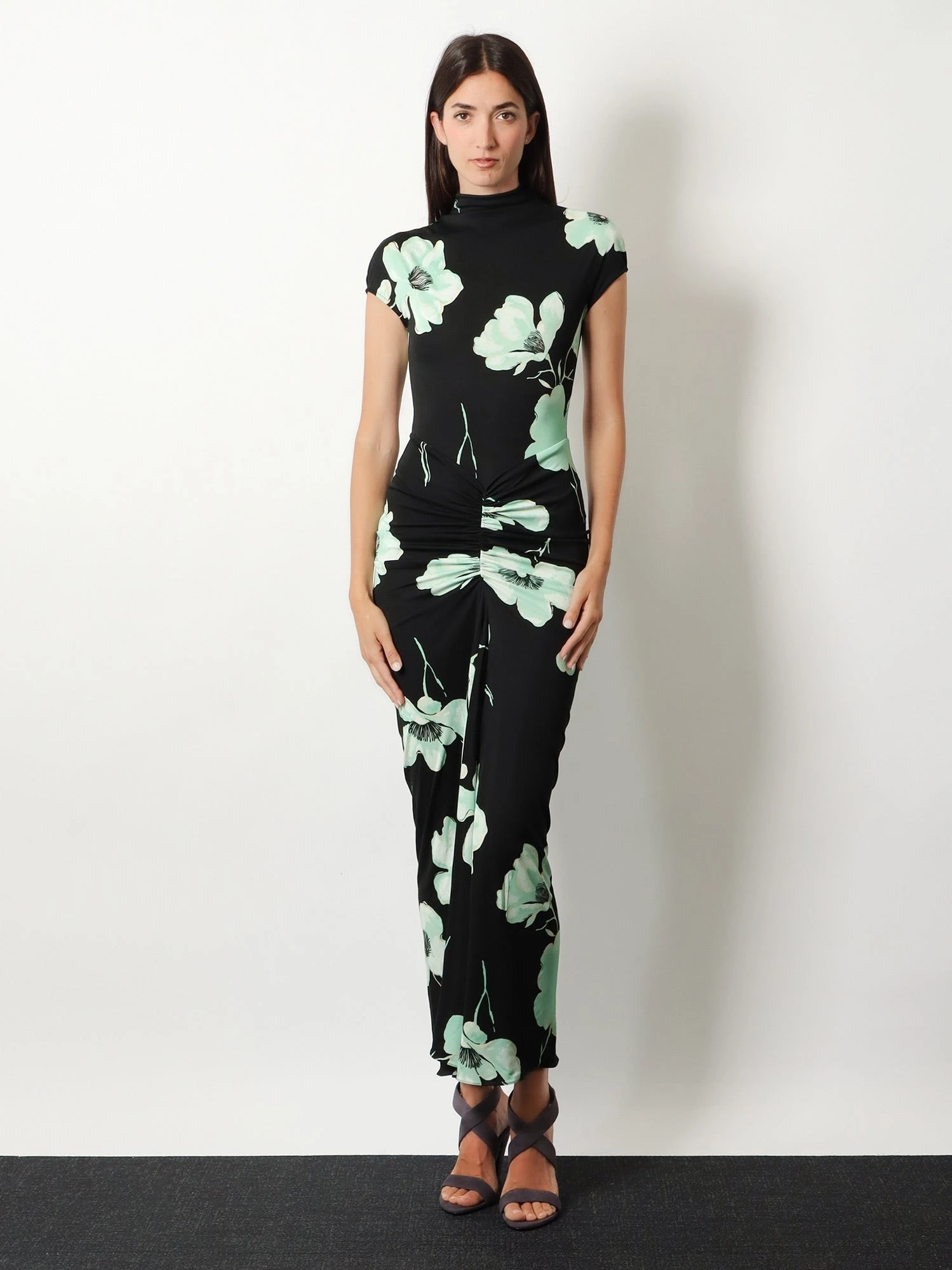 Viscose dress with Sakura print
