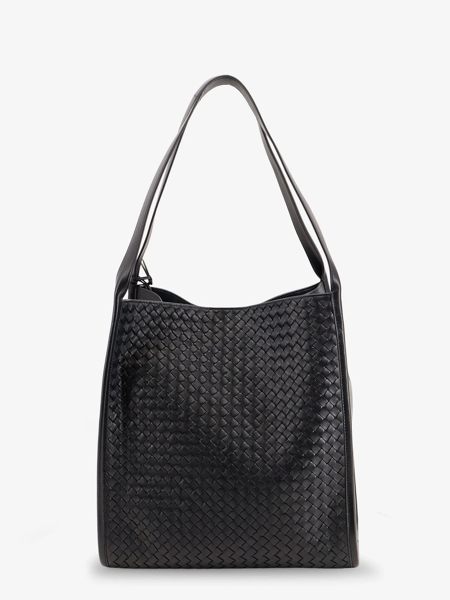 Corriere leather shoulder bag with Intrecciato pattern
