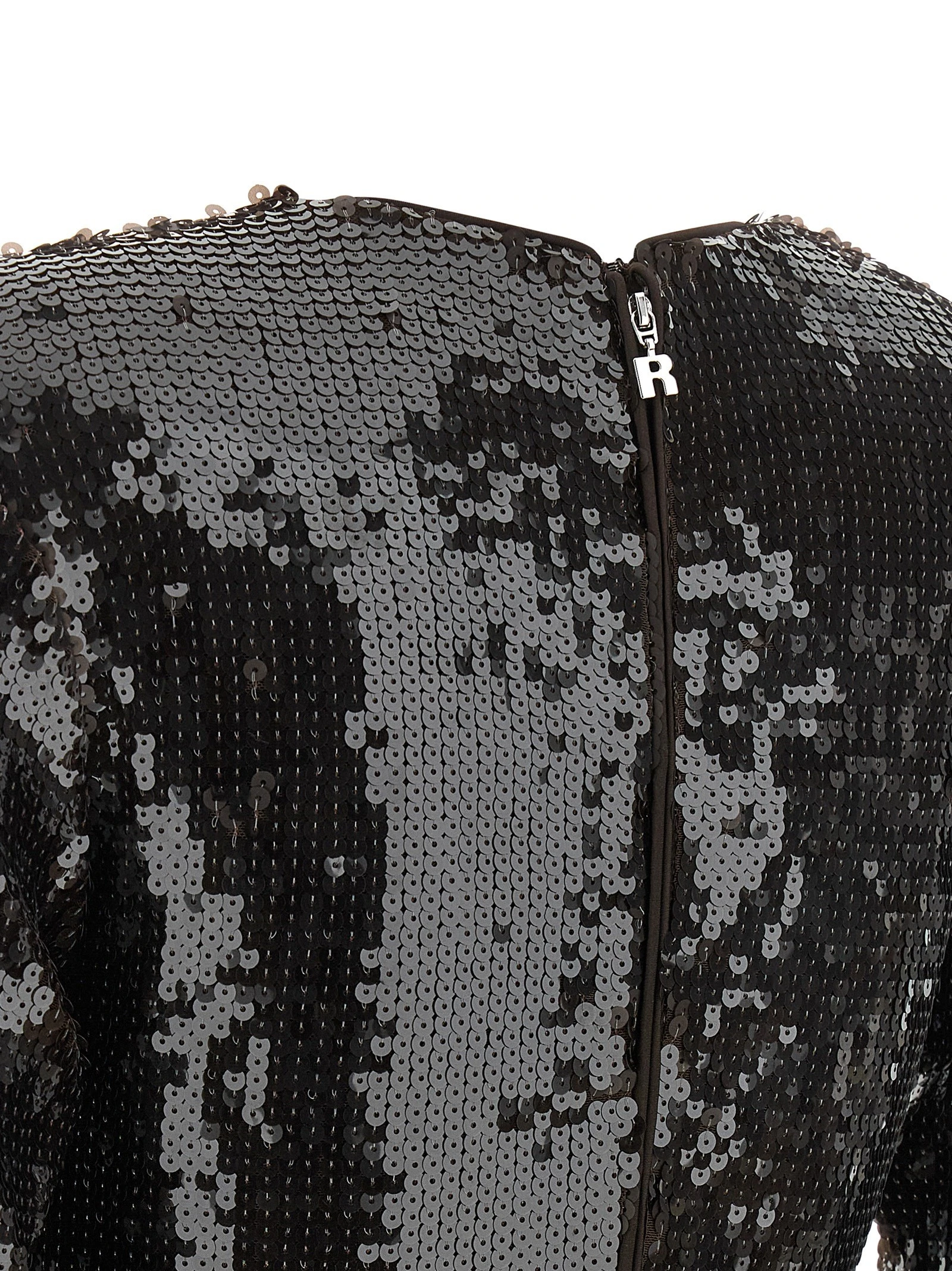 Sequin dress with flower