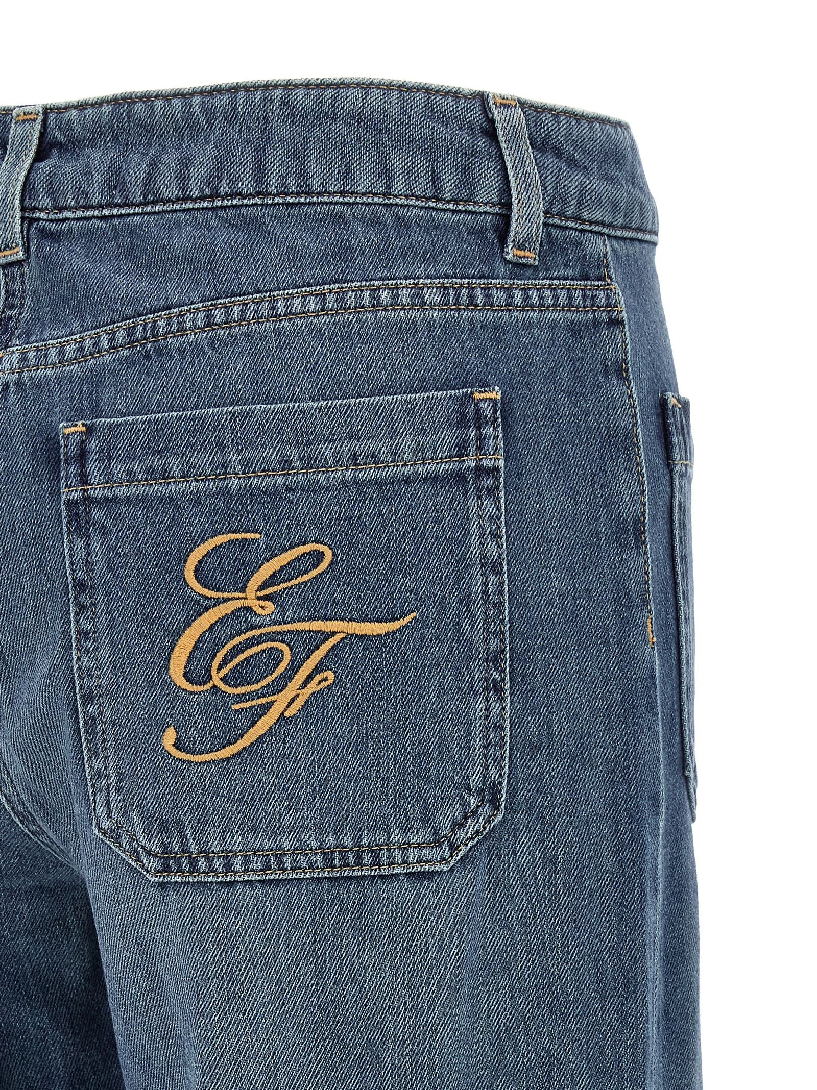 Logo embroidery jeans