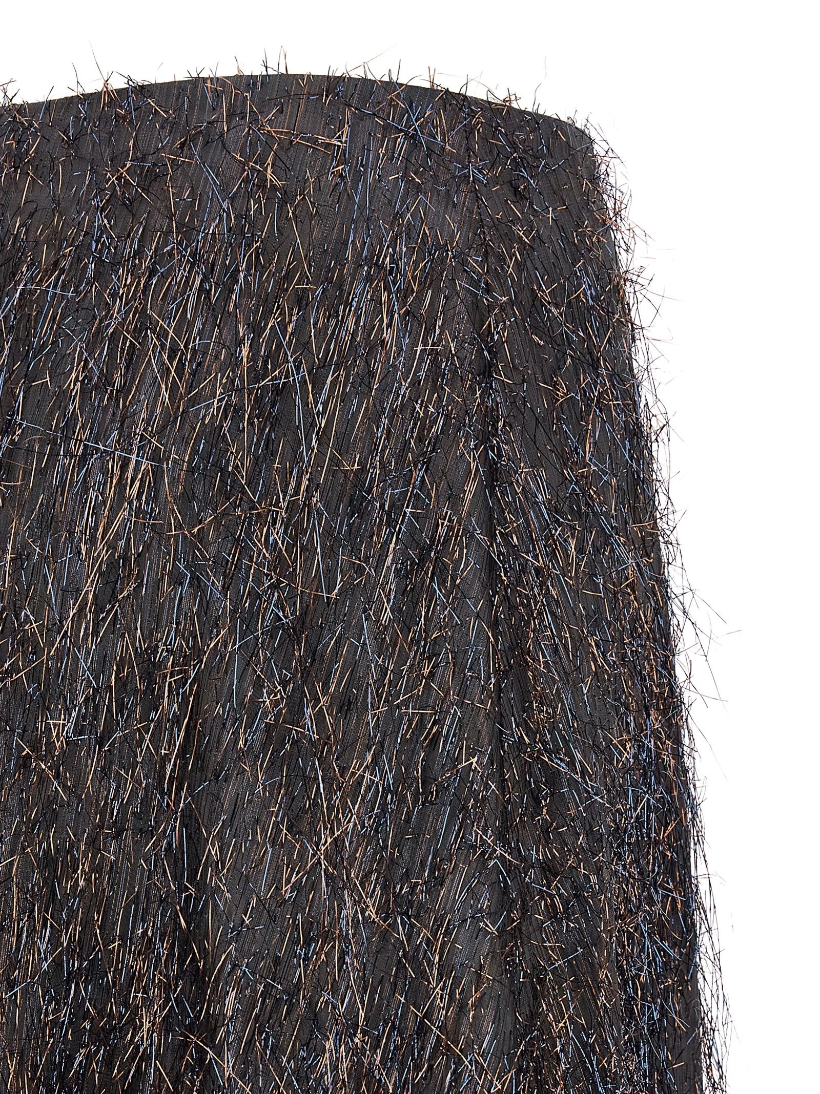 Skirt with metallic fringes