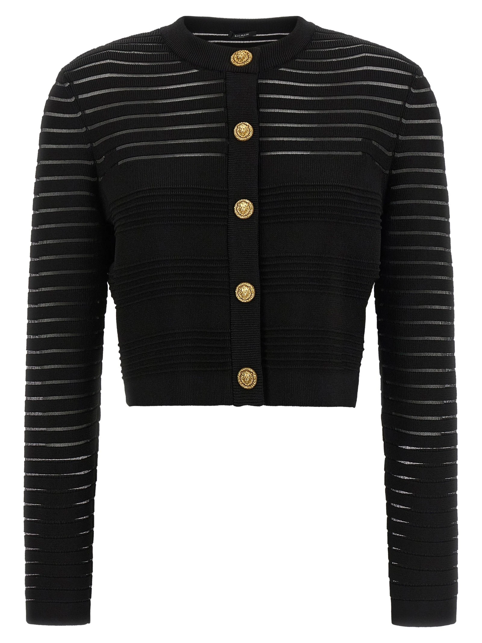 Semi-transparent stripes cardigan