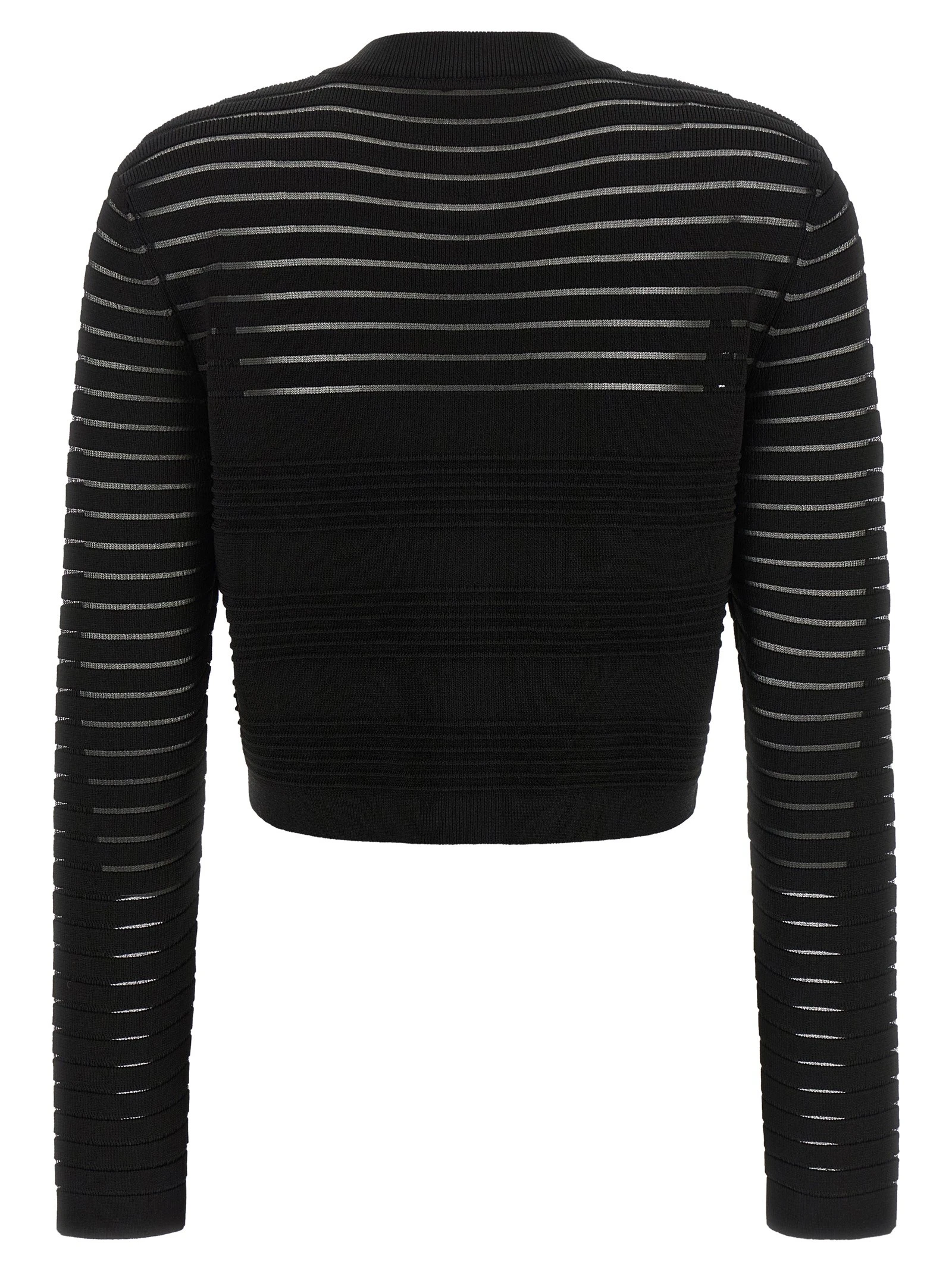Semi-transparent stripes cardigan