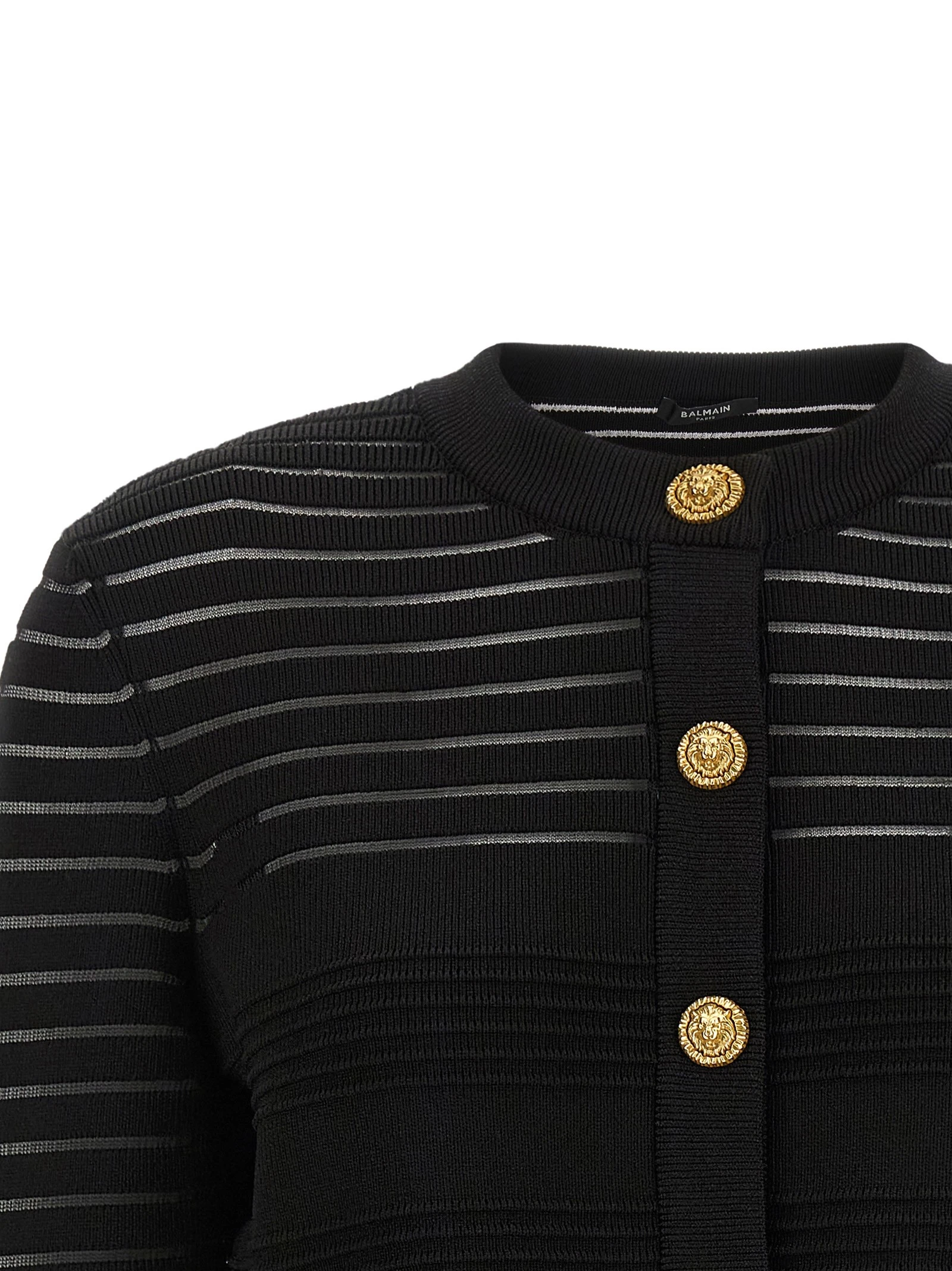 Semi-transparent stripes cardigan