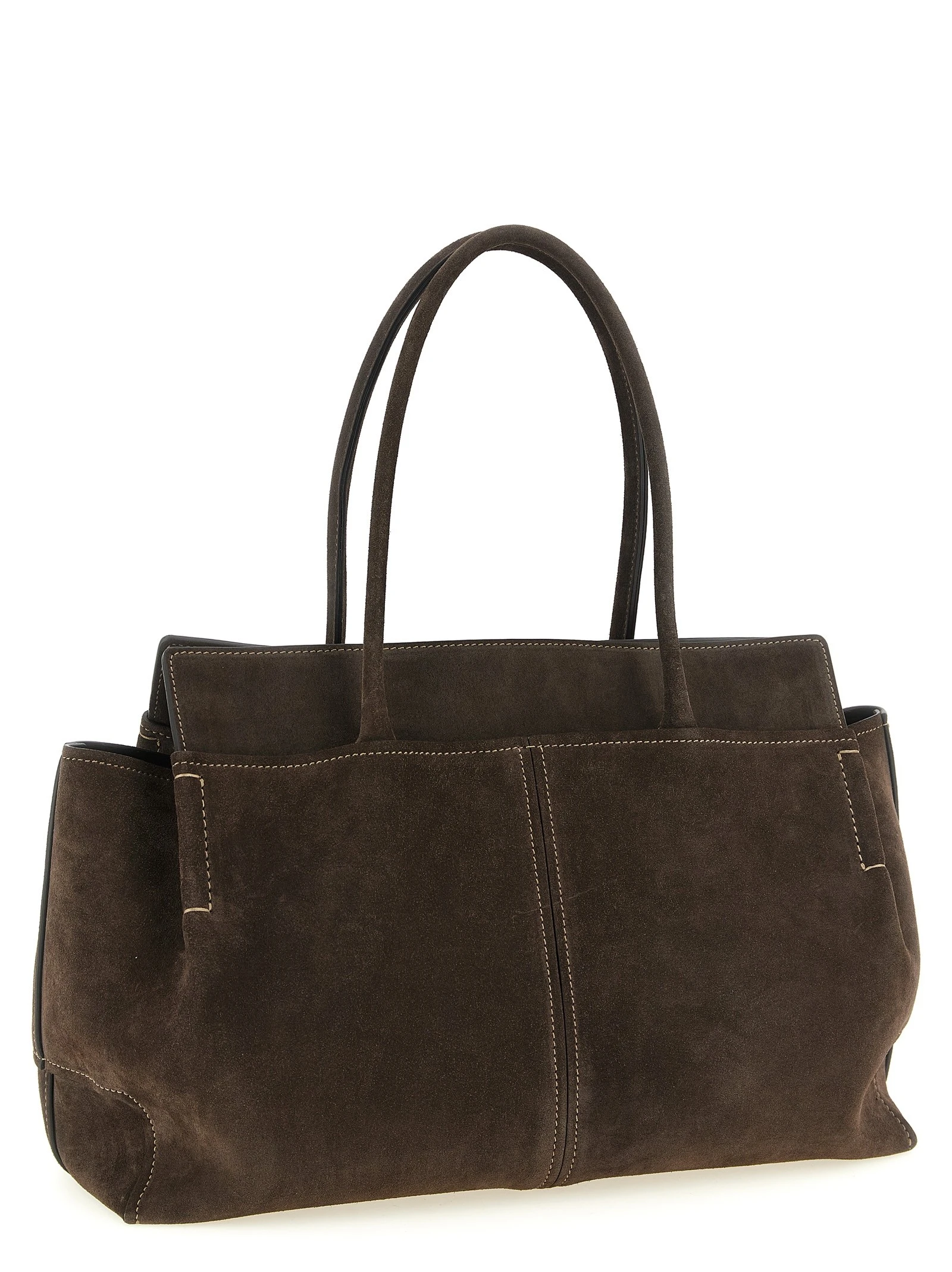 Medium suede shopping bag
