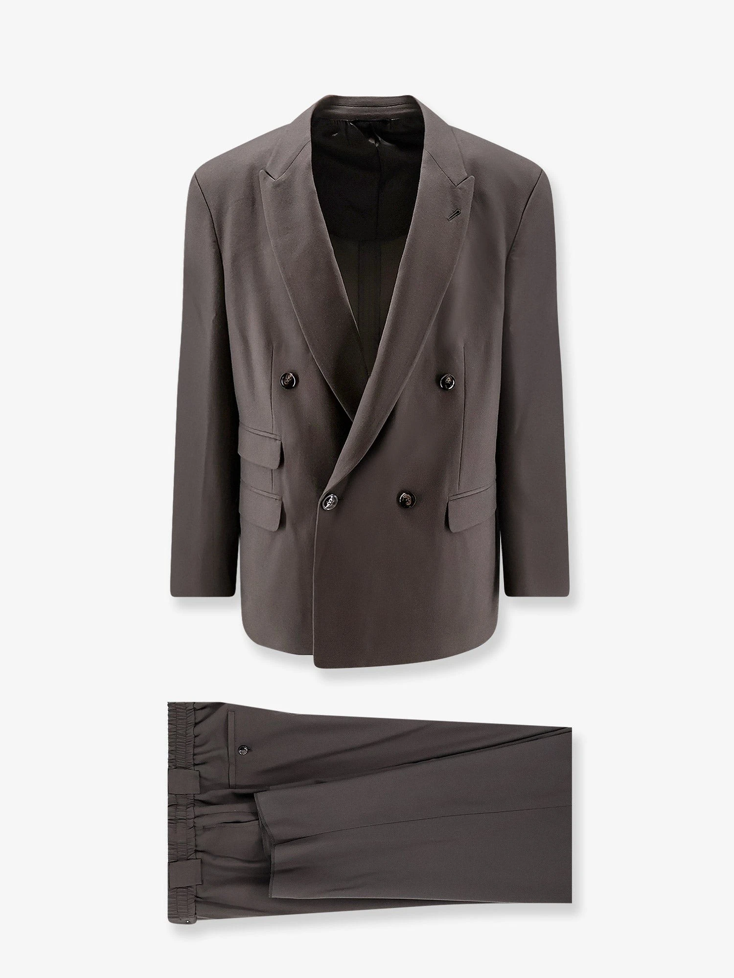 Oversized fluid virgin wool suit
