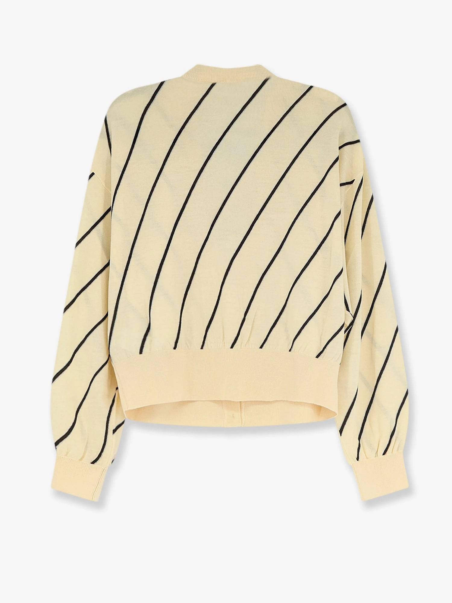 Wool blend cardigan with striped detail