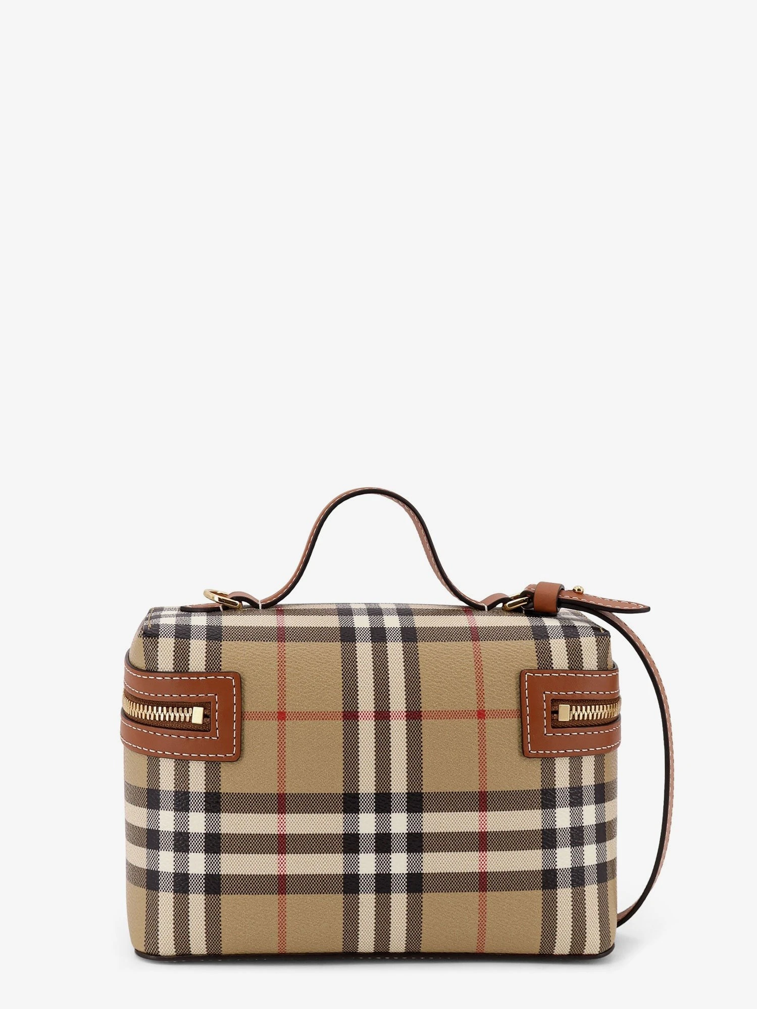 Vanity Check coated canvas crossbody bag with check pattern