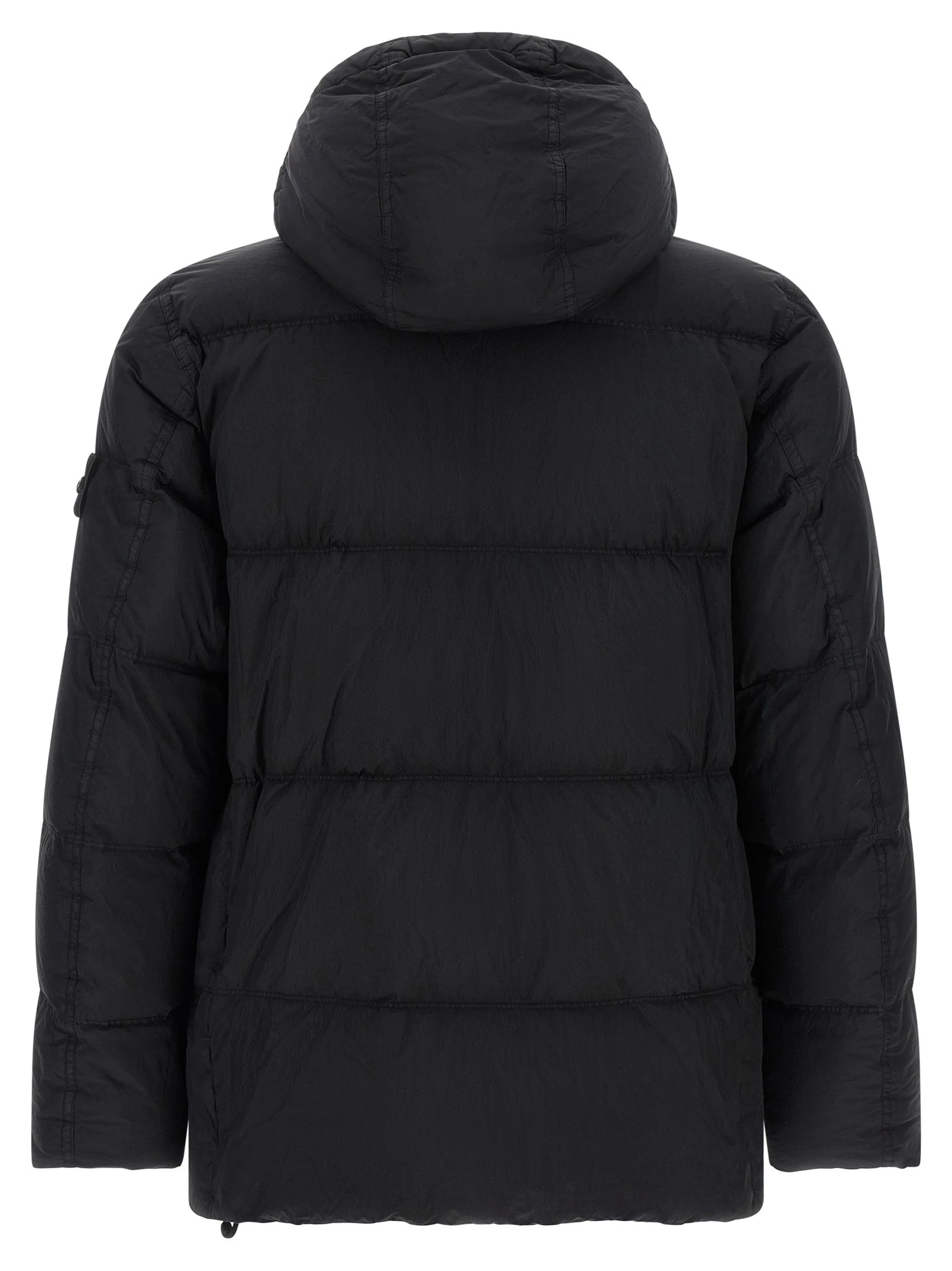 Crinkled-effect down jacket
