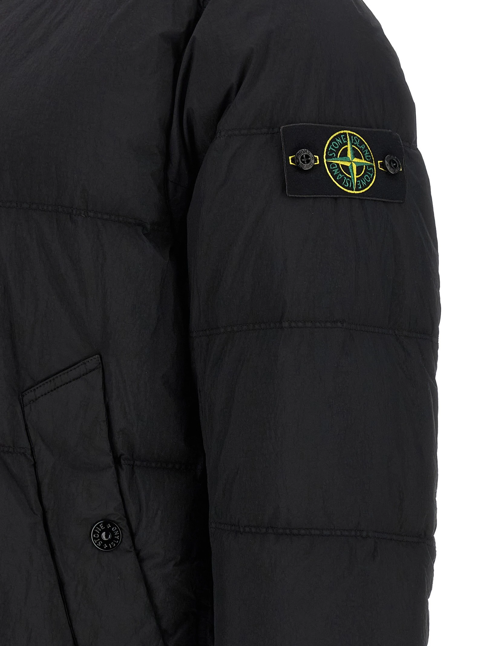 Crinkled-effect down jacket