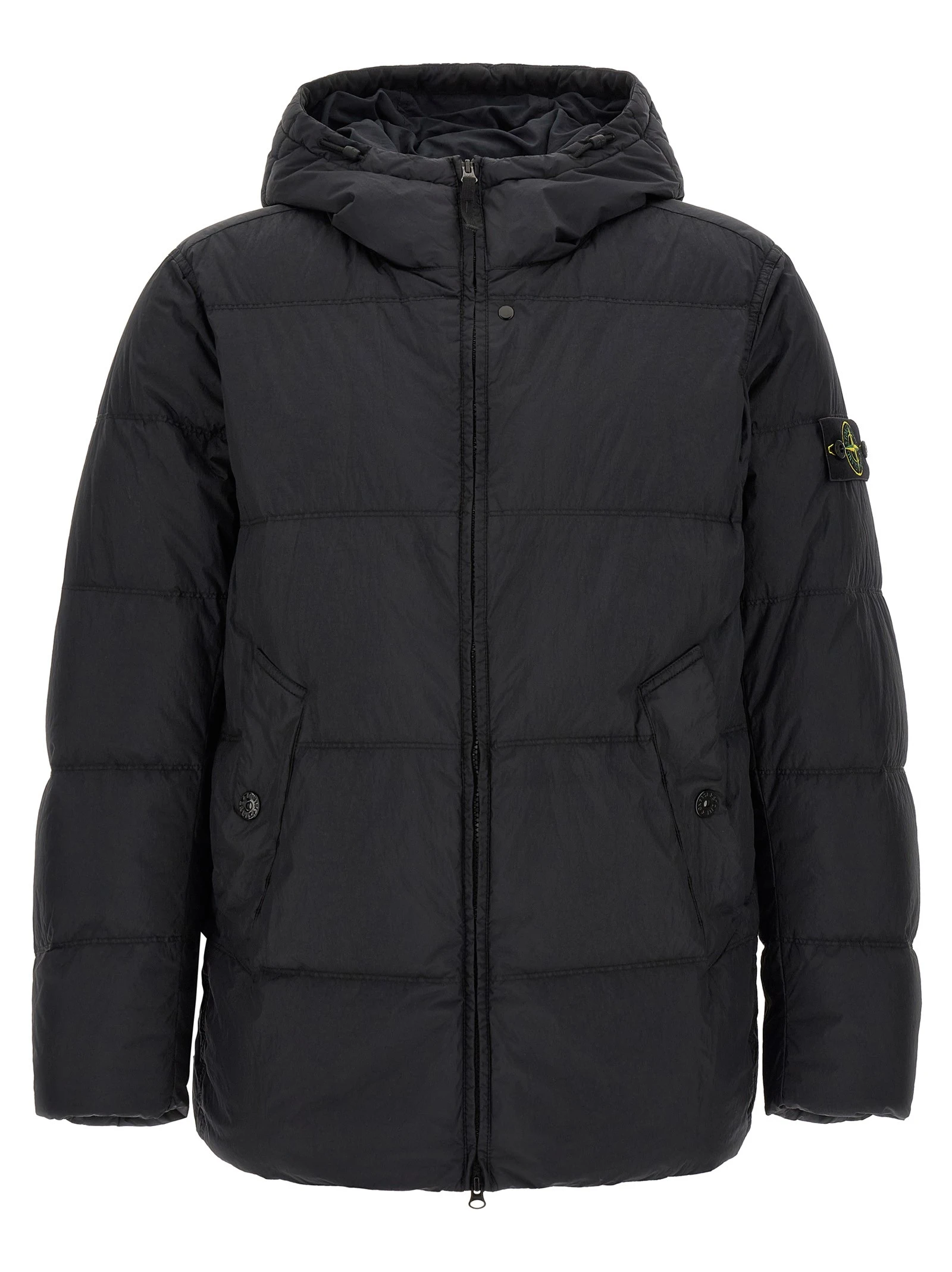 Ruffled effect down jacket