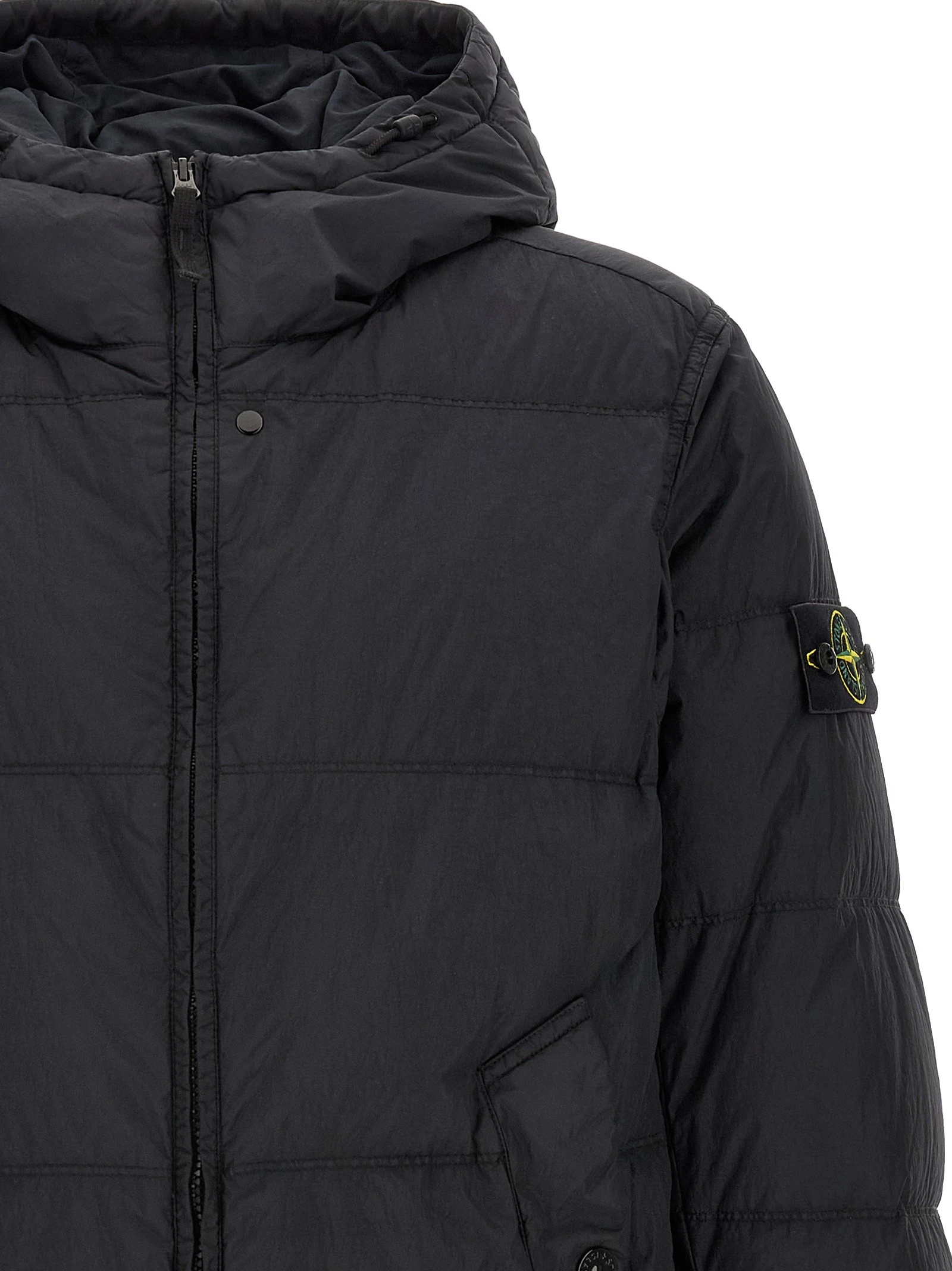 Ruffled effect down jacket