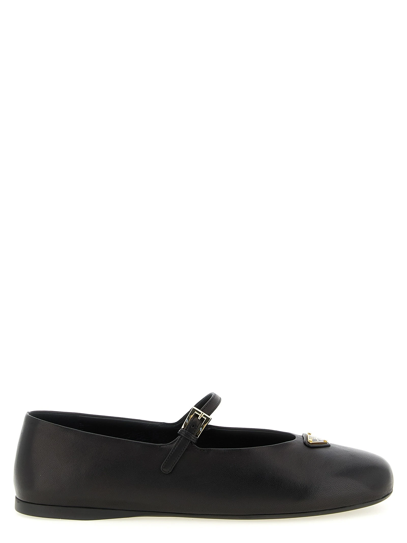 Triangle logo nappa ballet flats
