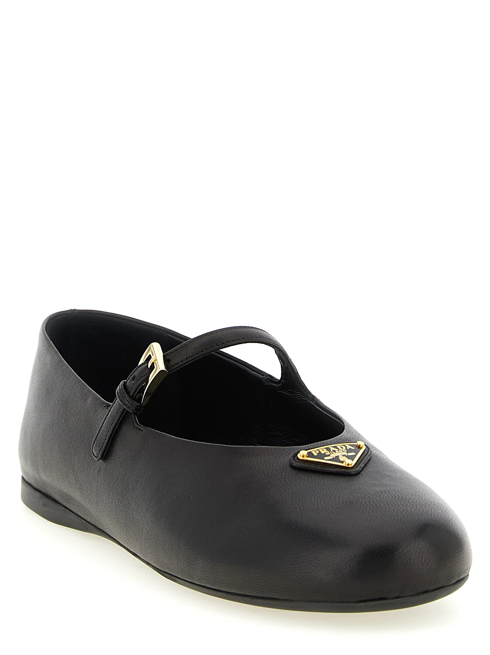 Triangle logo nappa ballet flats