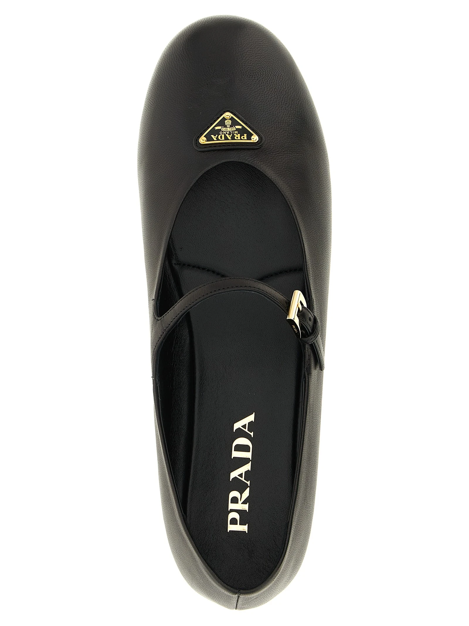 Triangle logo nappa ballet flats