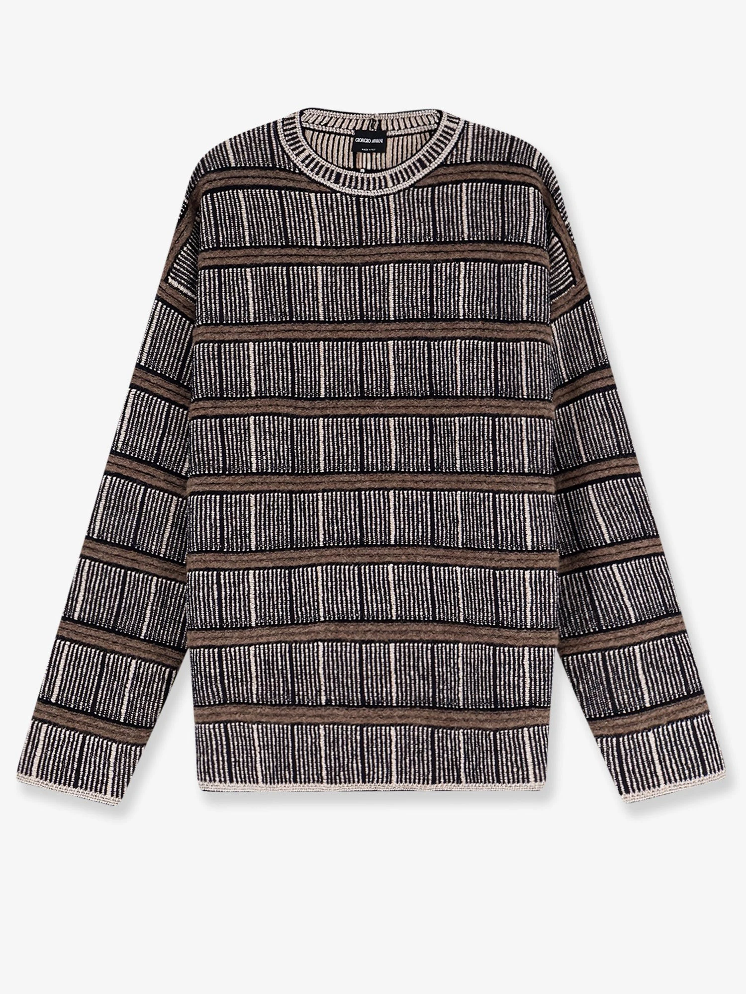 Over striped virgin wool and silk sweater