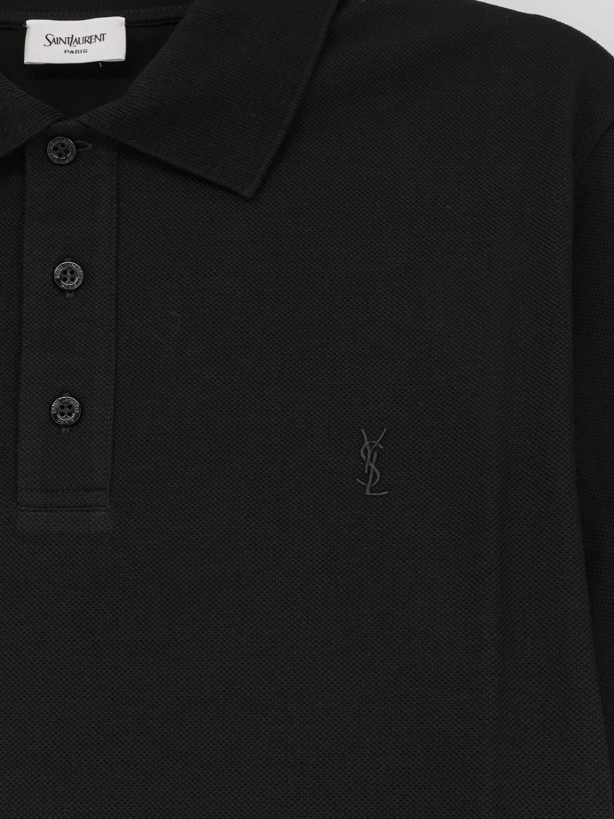 Piqué cotton polo shirt with Cassandre embroidery