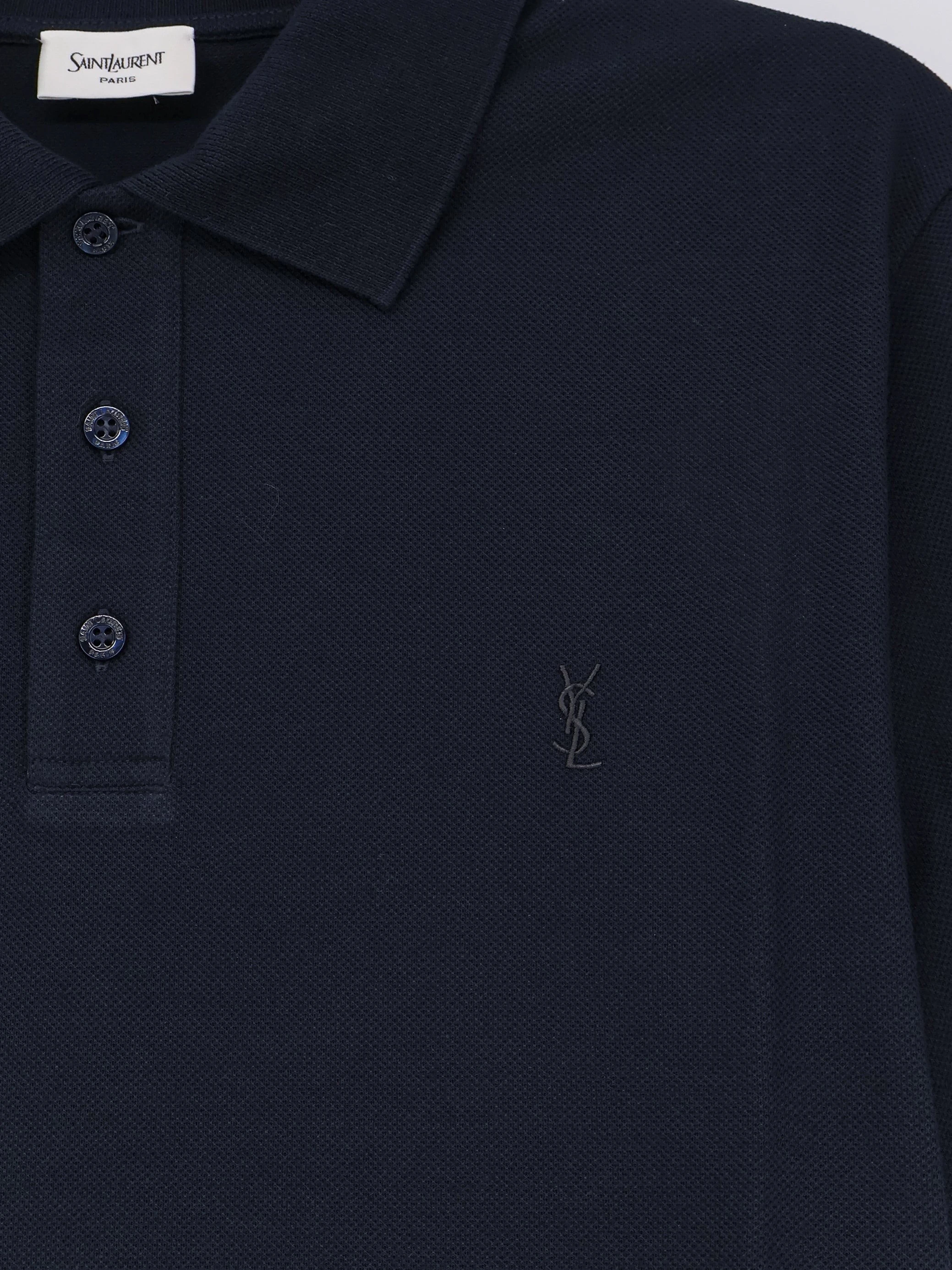 Piqué cotton polo shirt with Cassandre embroidery