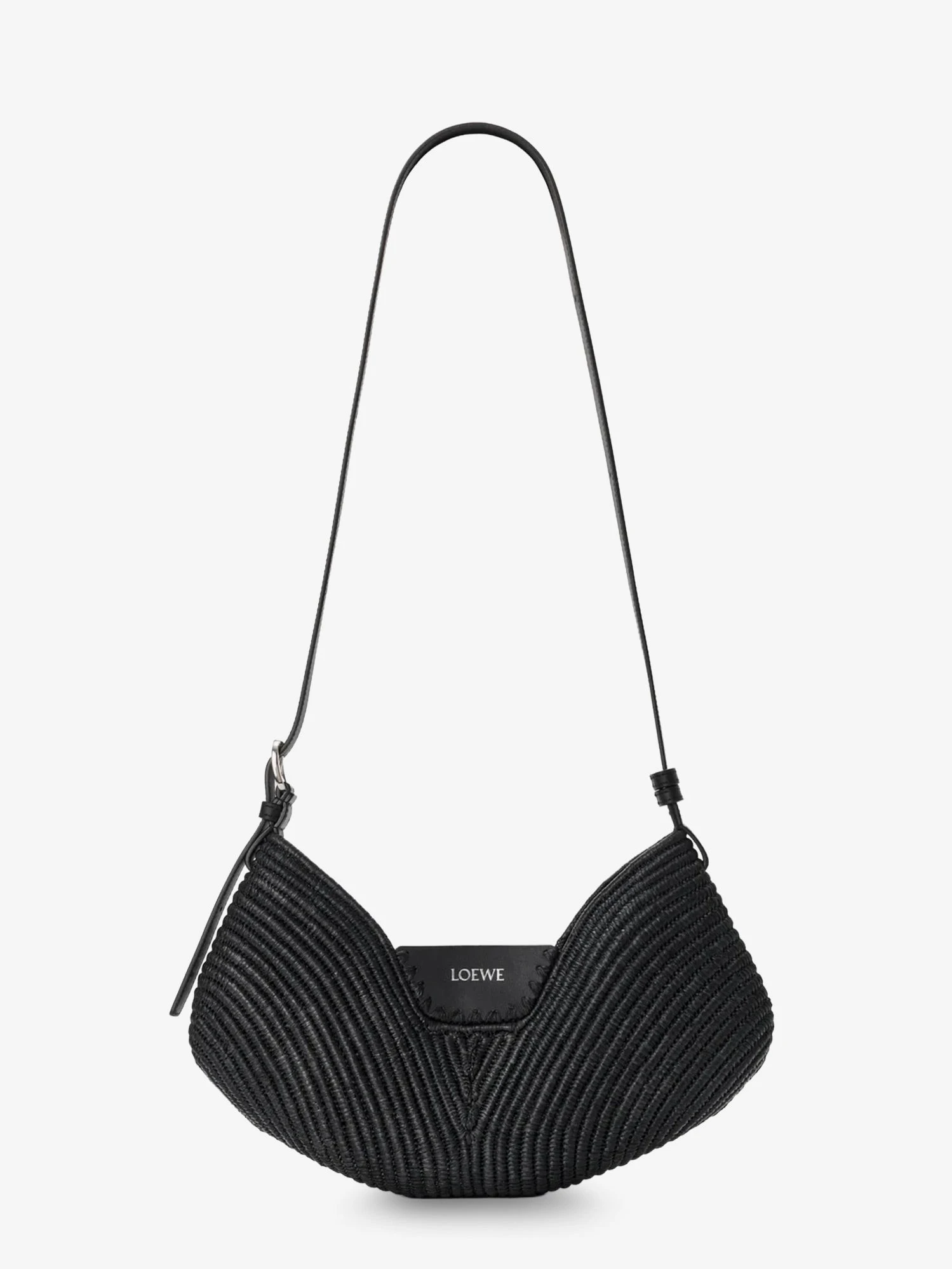 Paula's Ibiza-Swing raffia and leather shoulder bag